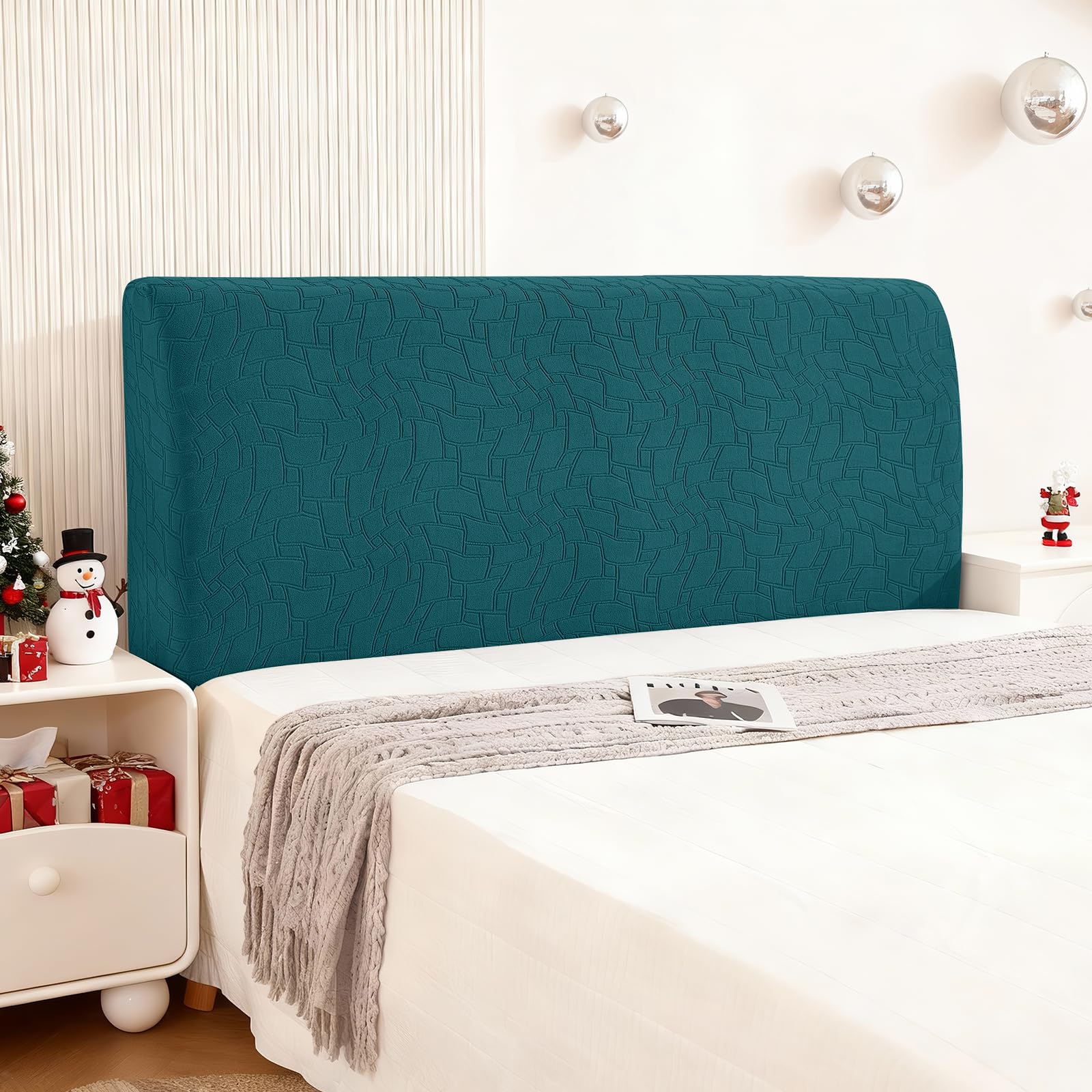 WYJHNL Copertura per Testiera per Letto, Copri Testata Letto Fodera Elastica Vello Protezione Testata Matrimoniale Cover Cuscino Lavabile per Decorazione Camera Blue Stone Blue 120-140cm