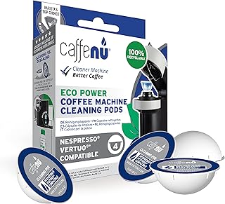 | 4 Nespresso Vertuo Cleaning Capsules | Cleans & Maintains all Nespresso Vertuo Machines | Coffee Machine Cleaner for Crisp Coffee | Nespresso Cleaner Capsules | Complete your Barista Kit