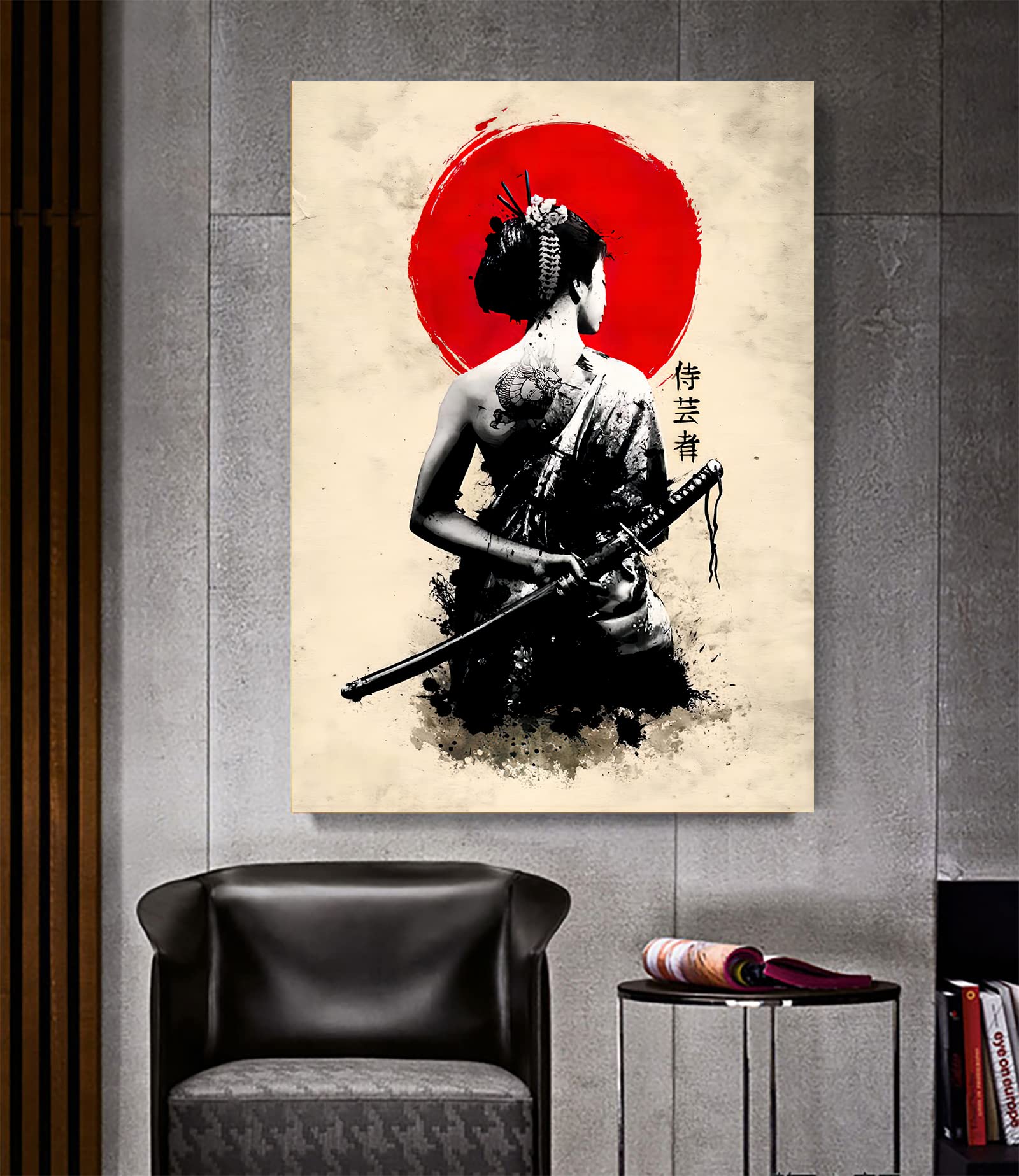 LYBOHO Japanisch Frau Poster Bilder Leinwand Wandkunst Leinwandbilder Kunstdrucke Wohnzimmer Wanddeko (Rahmenlos) (3PCS-60x90cm)