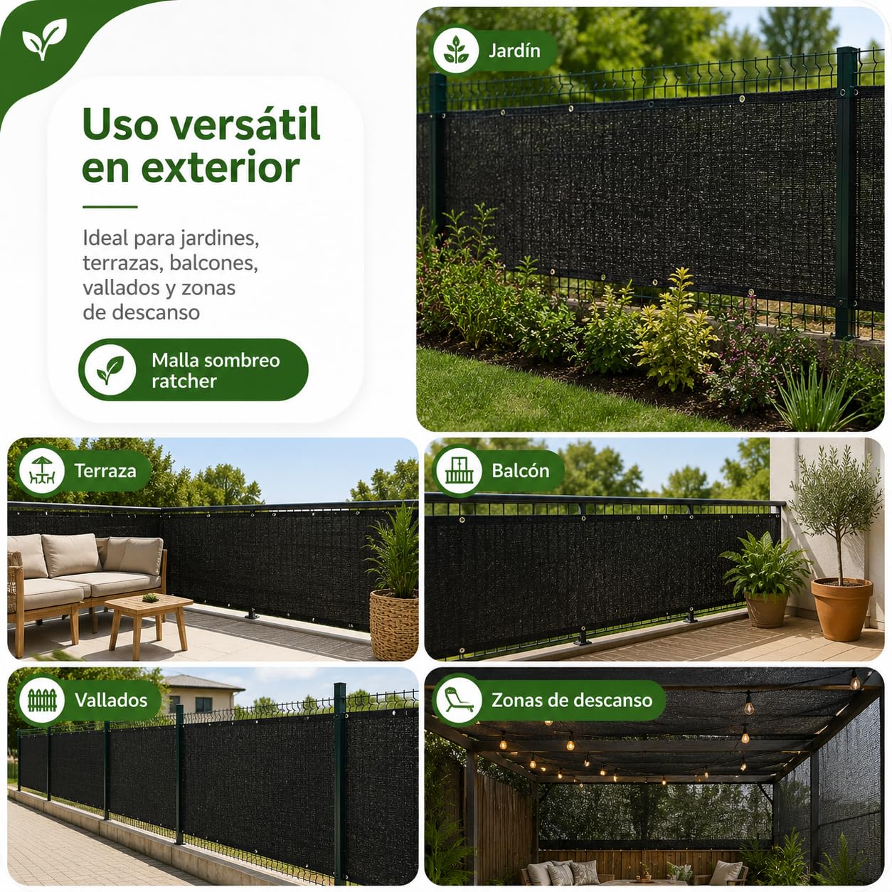 Mallas ocultación jardín Negra 2x100m, Malla Tipo Rachel sombreo, ocultación al 90%, Malla jardín Negra, Varias Medidas (2x100m, Negro)