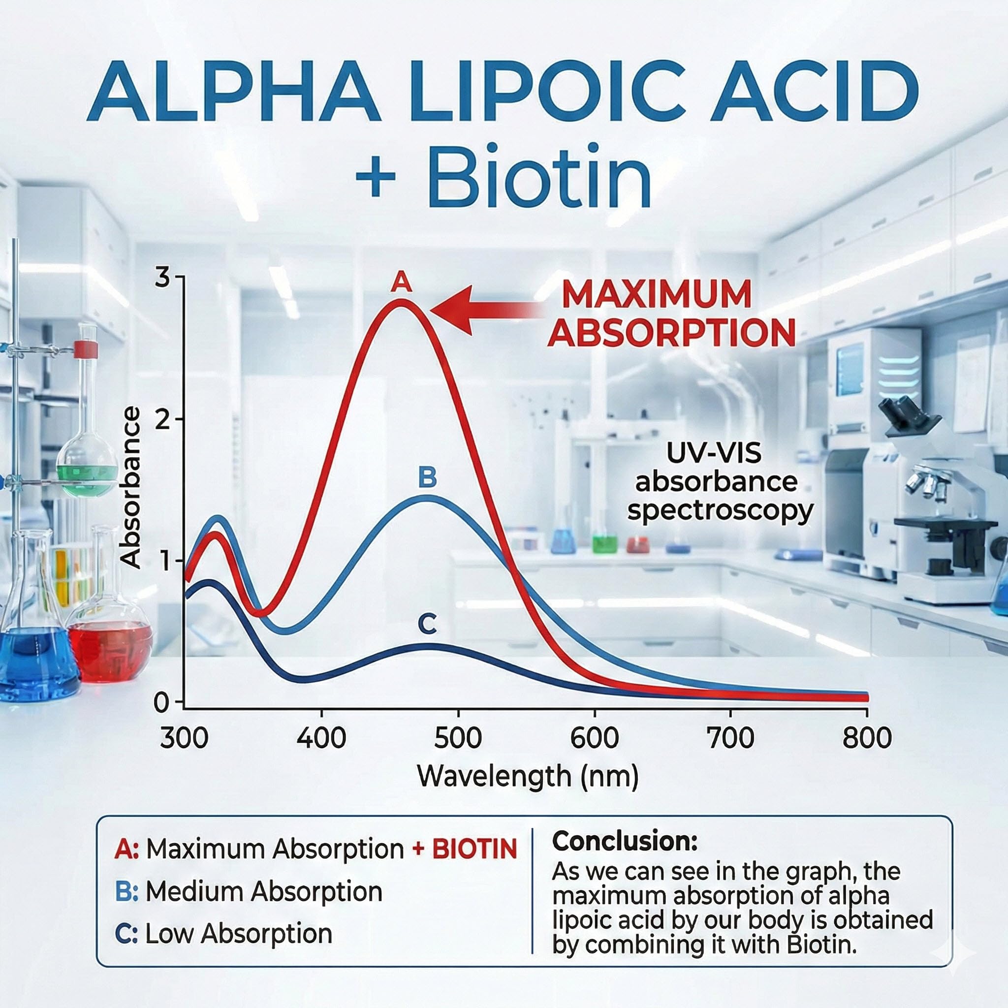 Acide Alpha Lipoïque (ALA) + BIOTIN Optimizer 600 mg. 240 gélules végétales. Approvisionnement de 4 mois. Absorption maximale. Antioxydant naturel. Sans gluten. Non OGM. Vegan