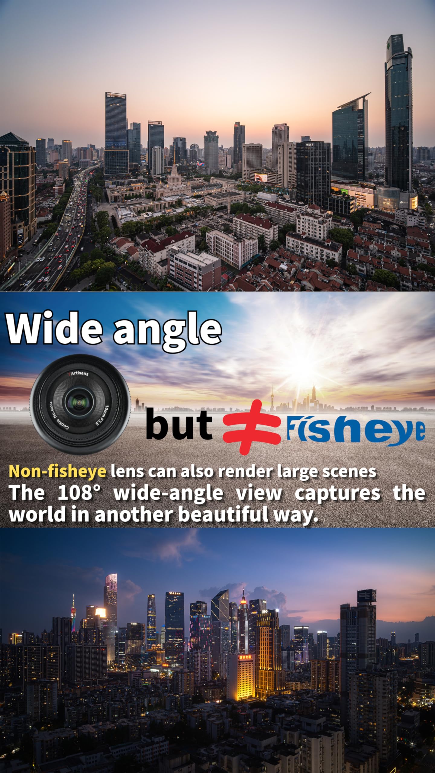 7Artisans 10mm F3.5 ultra grande angolo M43-Mount obiettivo, 108° APS-C messa a fuoco manuale obiettivo, compatibile con M4/3-Mount GH 1, GH 5,GX8, GF1,GF6, GF7, GF8,DC-BGH1 Alpha 7 IV