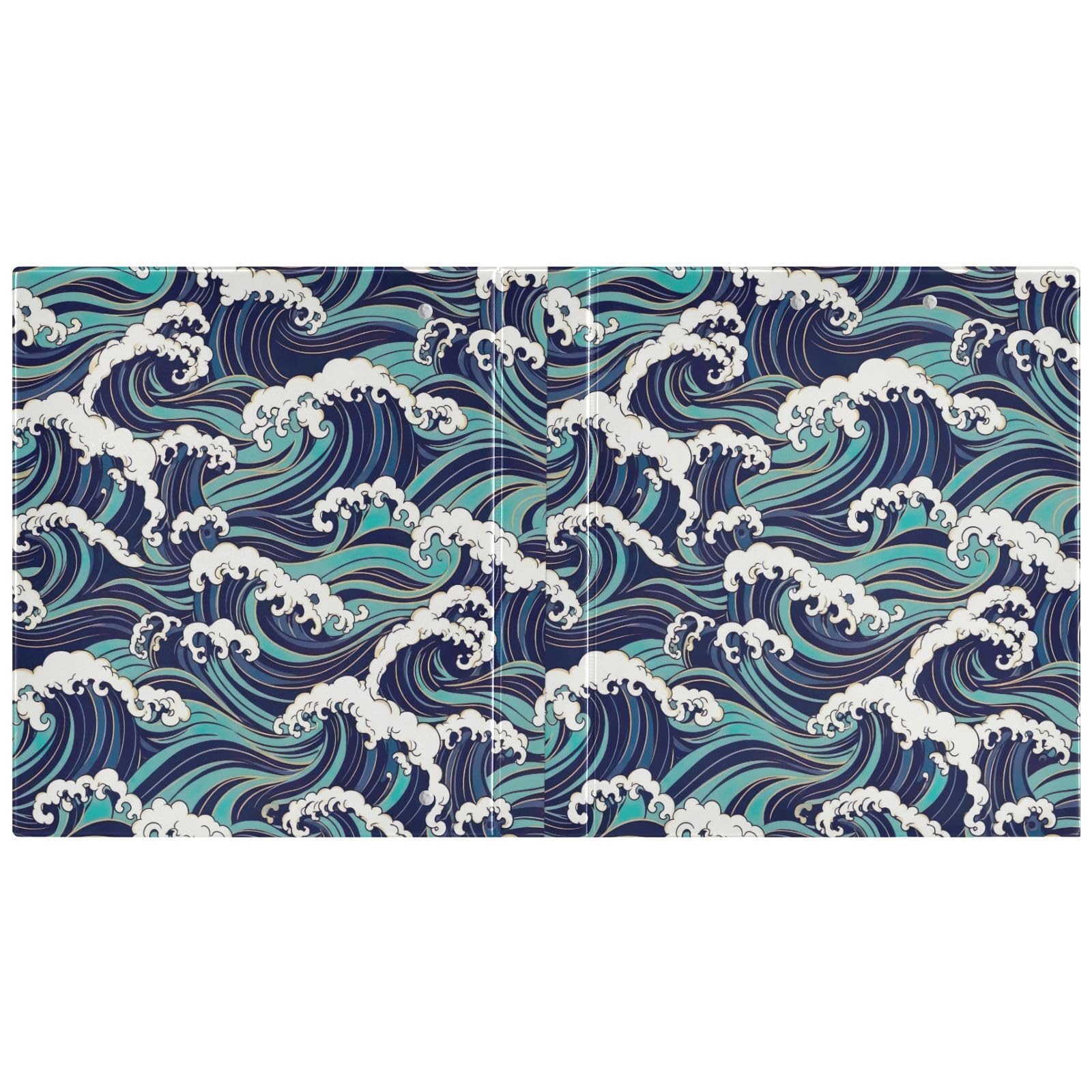 Ocean Waves - Raccoglitore a tre anelli, 3,8 cm, flessibile, con tasche, confezione da 2