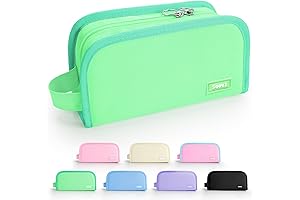 Sooez Wide Opening Rubber Pencil Case