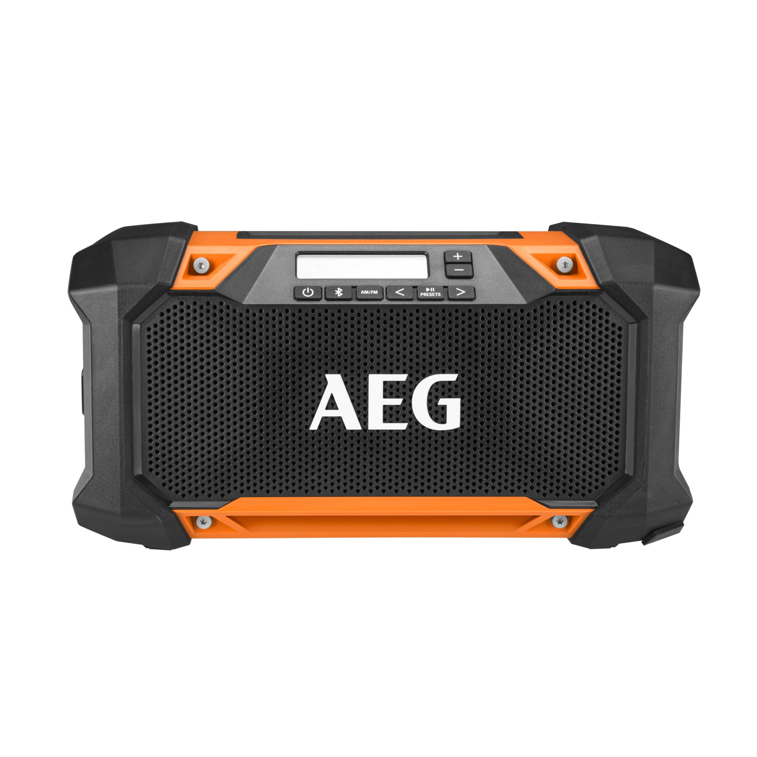 AEG - Radio de Chantier BRSP 18 – Bluetooth, Son Clair, Résistante Poussière et Éclaboussures, Port USB, Compatible Batteries 18V Pro – Idéale Ateliers et Chantiers