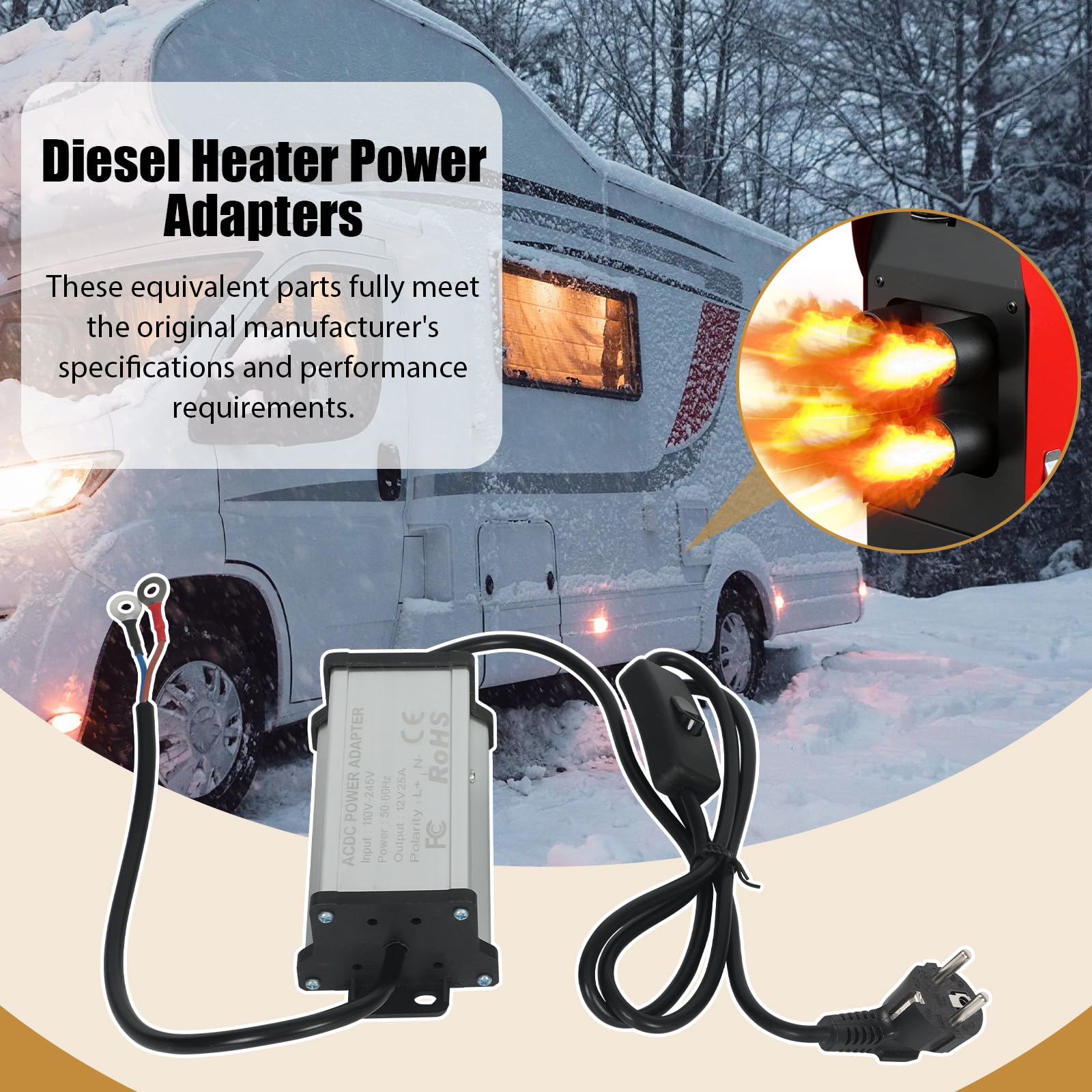 Convertitore di tensione da 230 V a 12 V per riscaldamento ad aria diesel