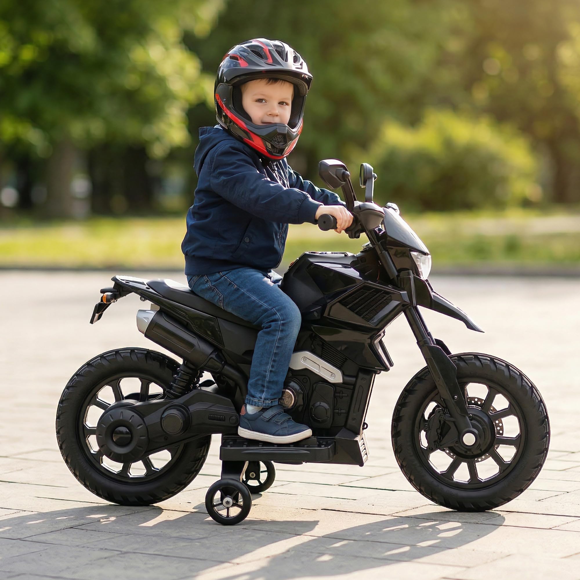 Moto Electrique Enfant Tout Terrain 6V Motocross Phares Musique Klaxon 3-6