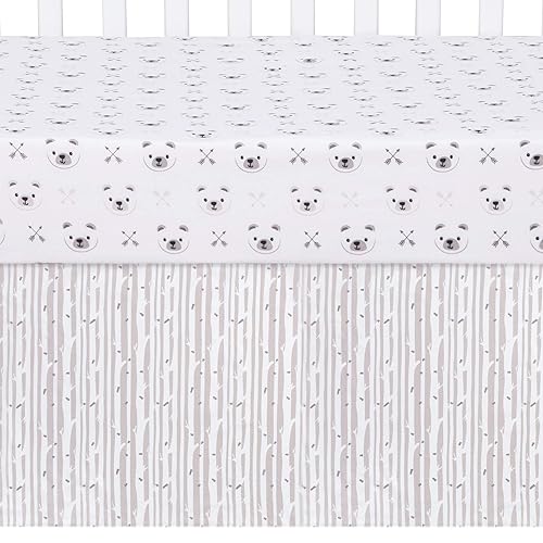 Miniatura 5 de Sammy & Lou Up North - Juego de ropa de cama para cuna de bebé de 4 piezas, incluye edredón, sábana bajera para cuna, falda de cuna y juguete de