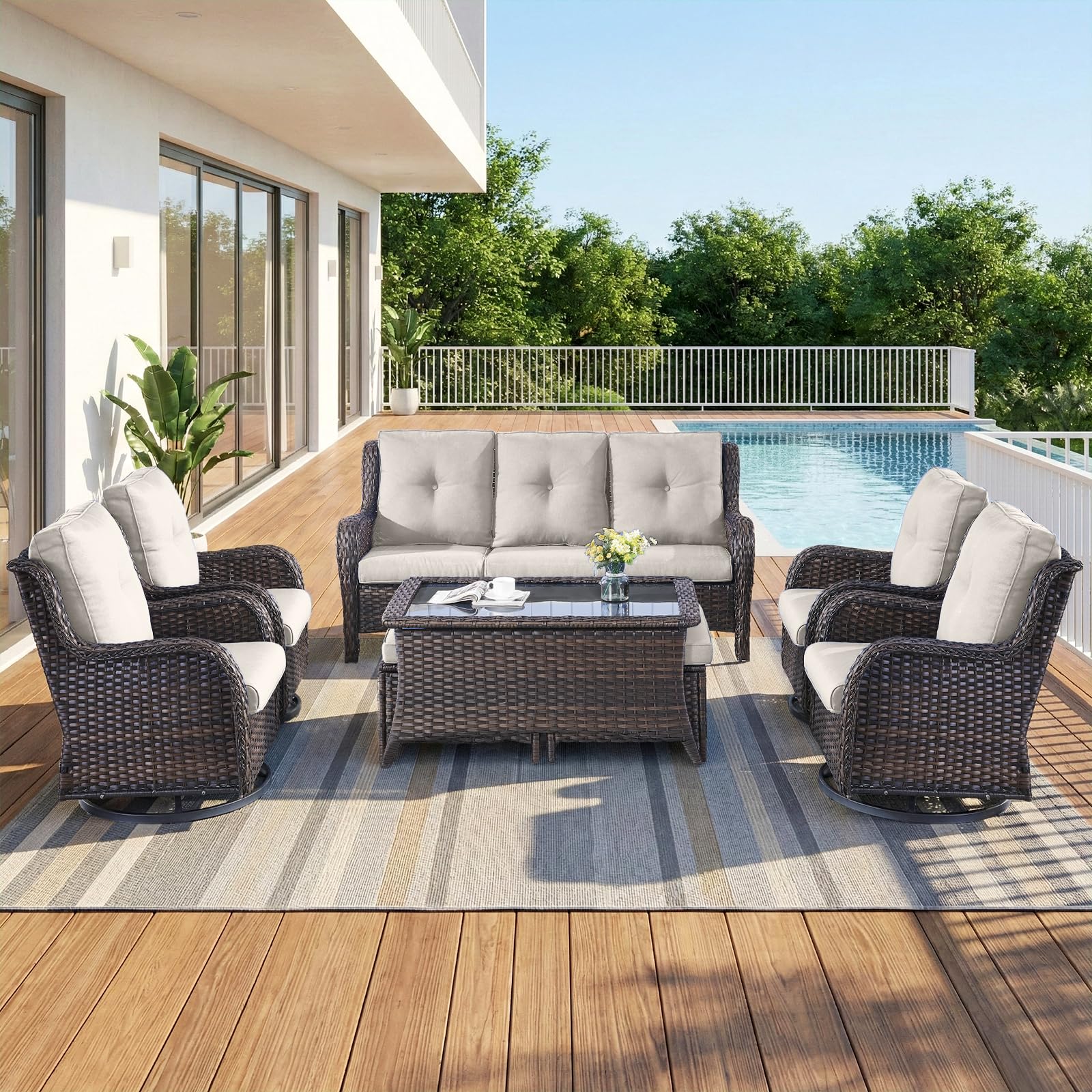 Opohoro 8-Piece Swivel Rocker Set