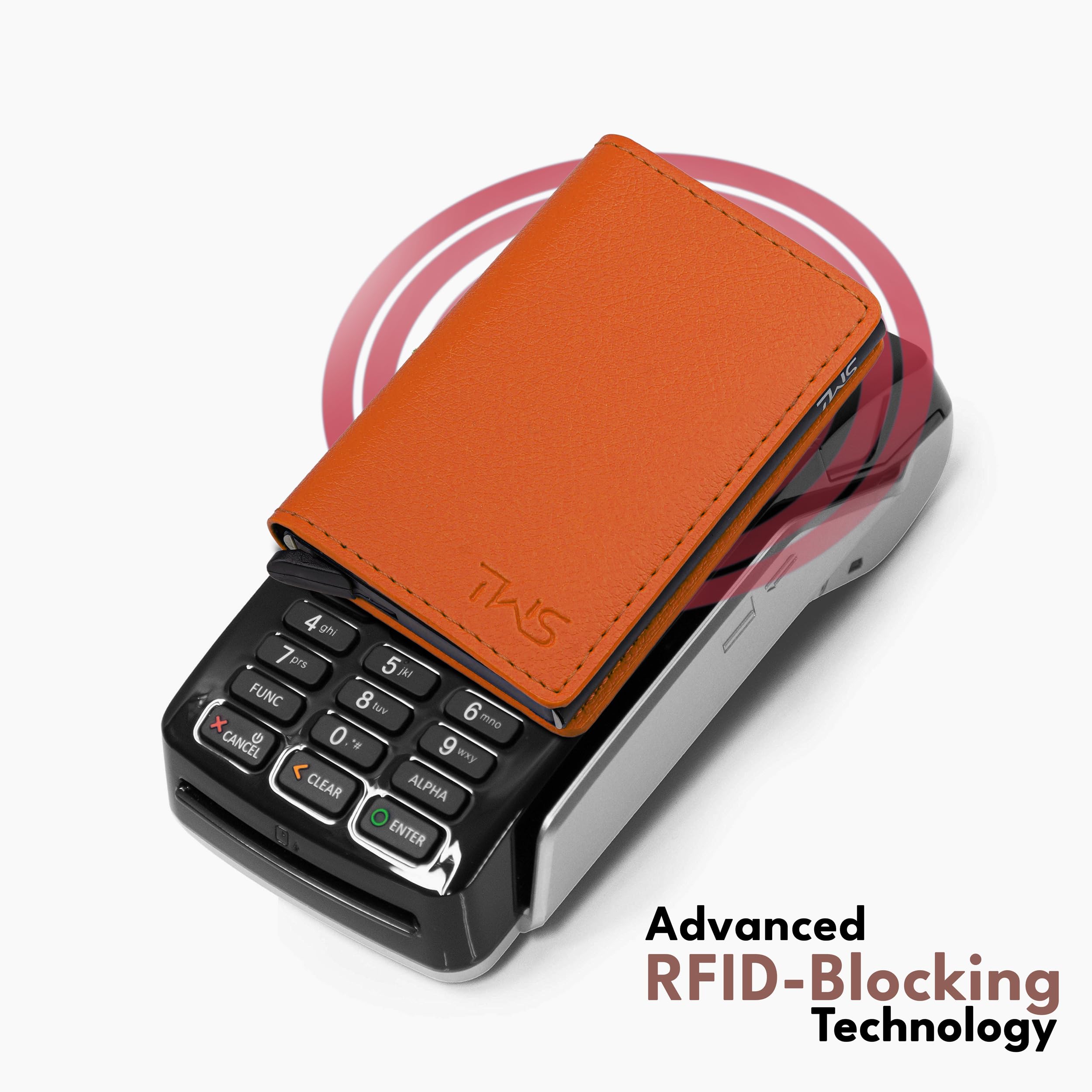 The Wallet Store Vivid Vault RFID Protected Metal Cardholder - Orange