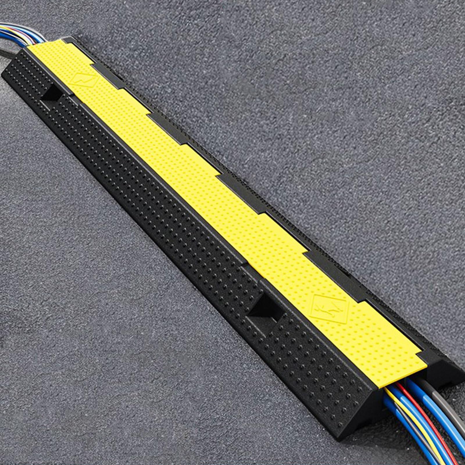 2 Canaux Goulotte Passe Cable, Extérieur Ralentisseurs, Passe Cable, pour la Protection des Câbles Électriques sur Les Sols des Bureaux et des Salles de Classe