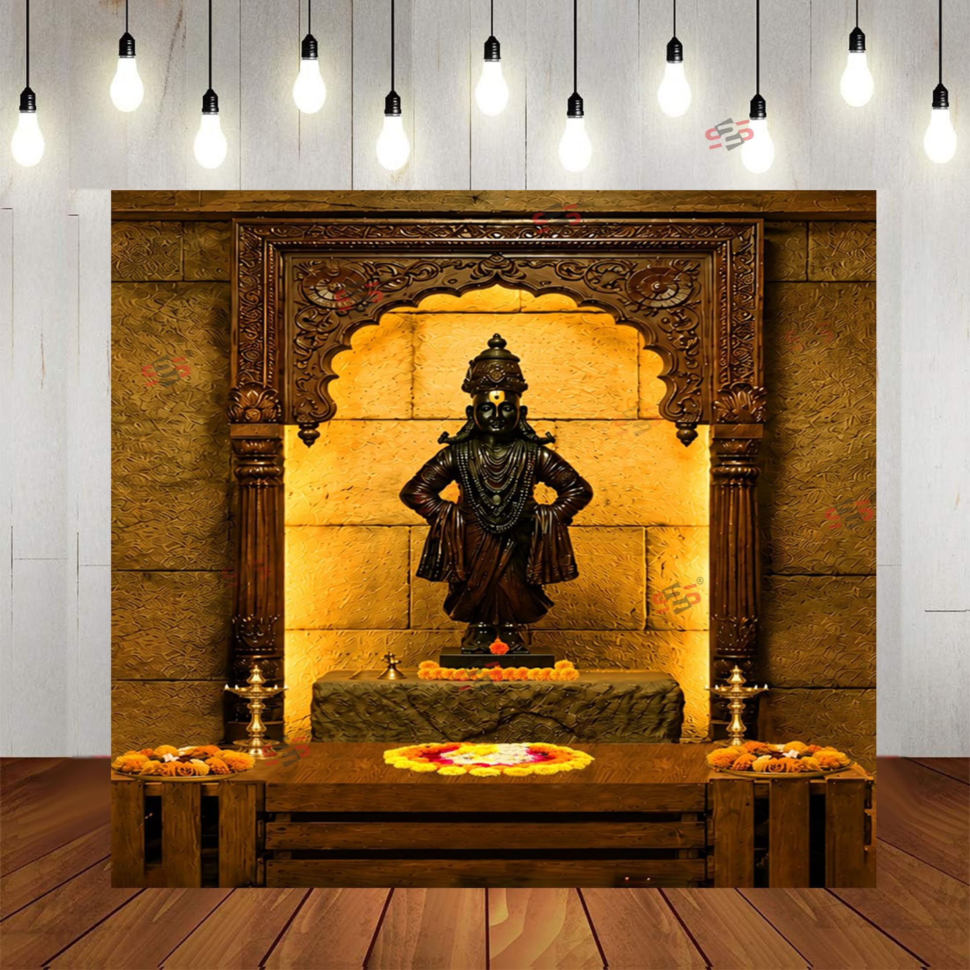 S2S Vittala Backdrop Cloth (5x5 Feet) | Traditional & Pooja Decoration Background Curtain | for Festivals, Functions, Ceremonies & Home Décor-picture-11