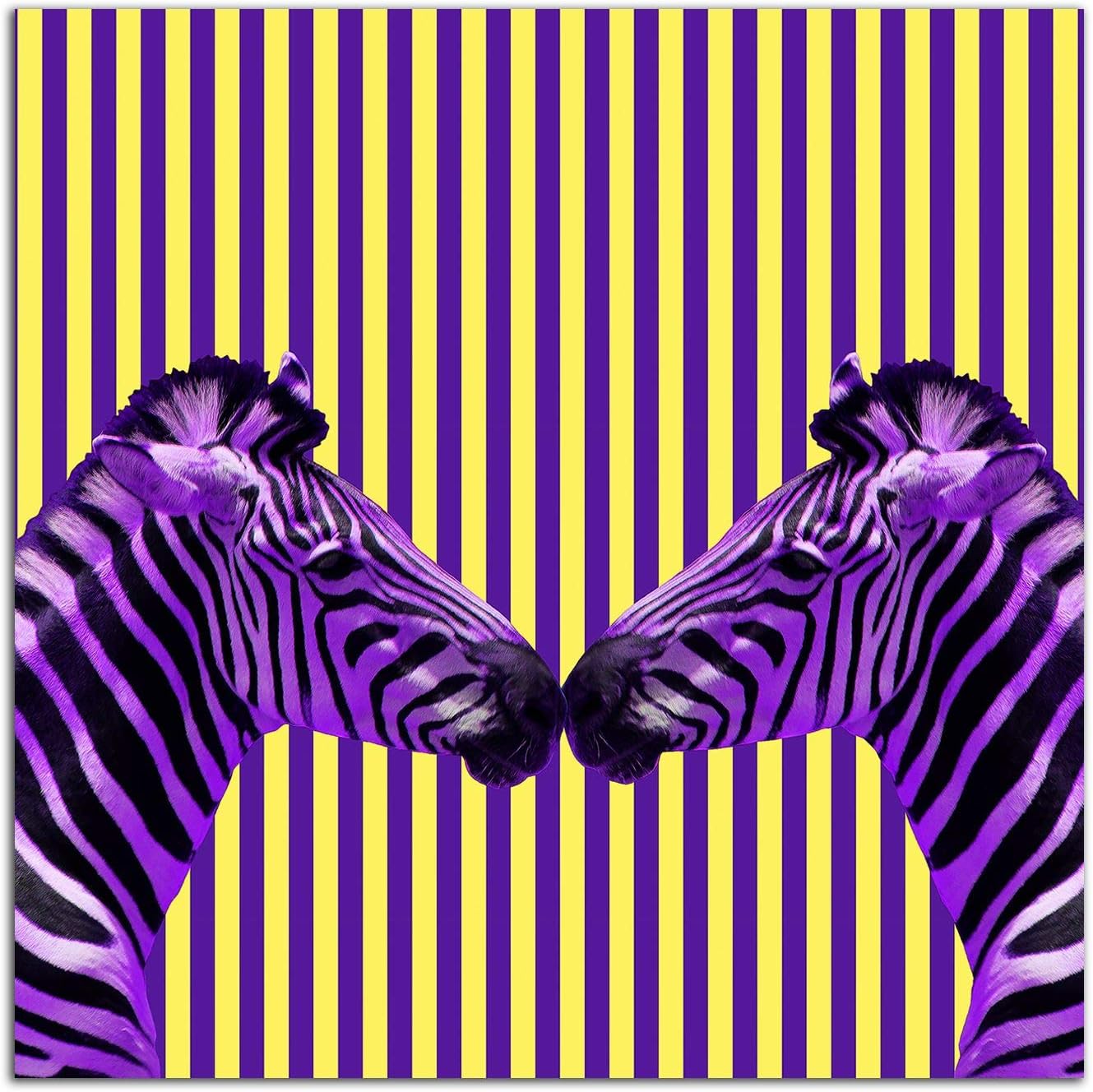Startonight Acrylic Glass Wall Art Zebra Tenderness Decor