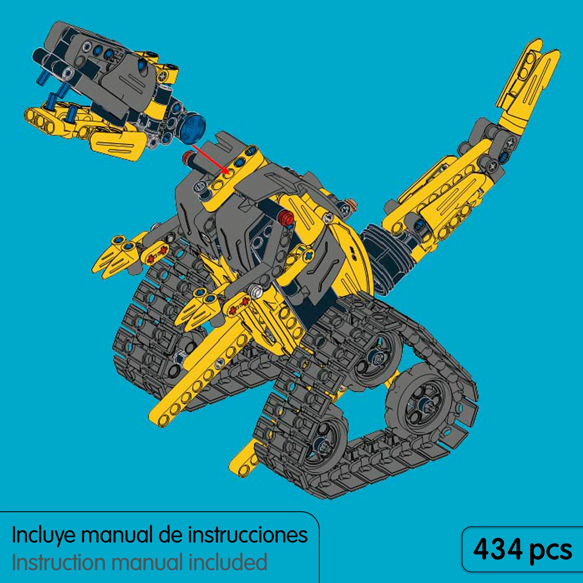 COLORBABY iM.Master Robot teledirigido 3 en 1, 434 Piezas, Radiocontrol 2.4GHz, Montaje mecánico, Diseño articulado, Transformación en 3 Modos, Estructura Robusta con Piezas móviles (85458)
