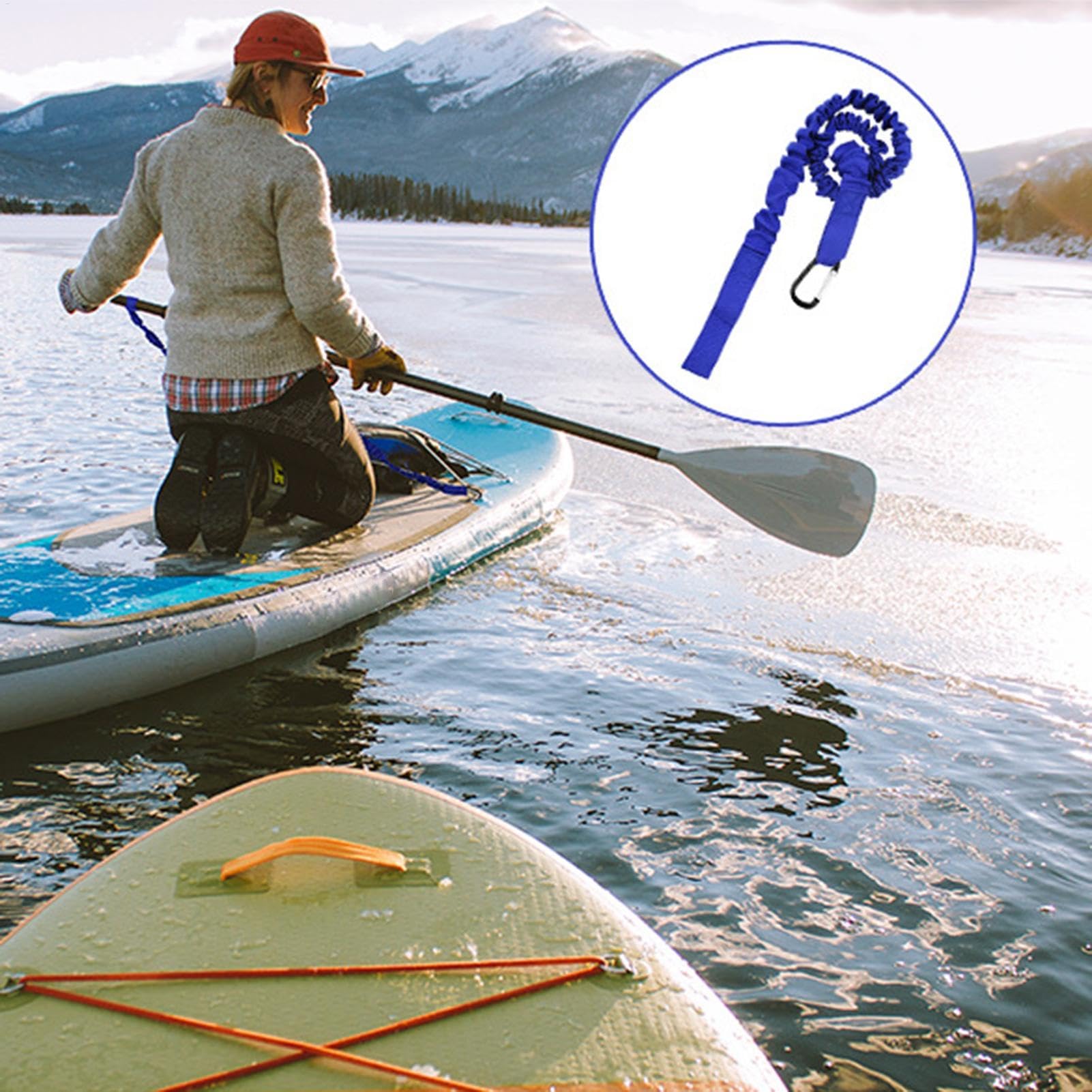 Cuerda de remo para kayak, cordón elástico en espiral con autobloqueo, accesorios de pesca portátil