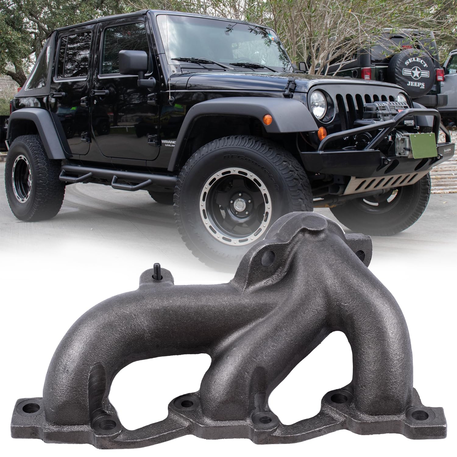 Passenger Side Exhaust Manifold Kit For 2007-2011 Jeep Wrangler - Includes Gasket & Hardware (Replaces 674-914)