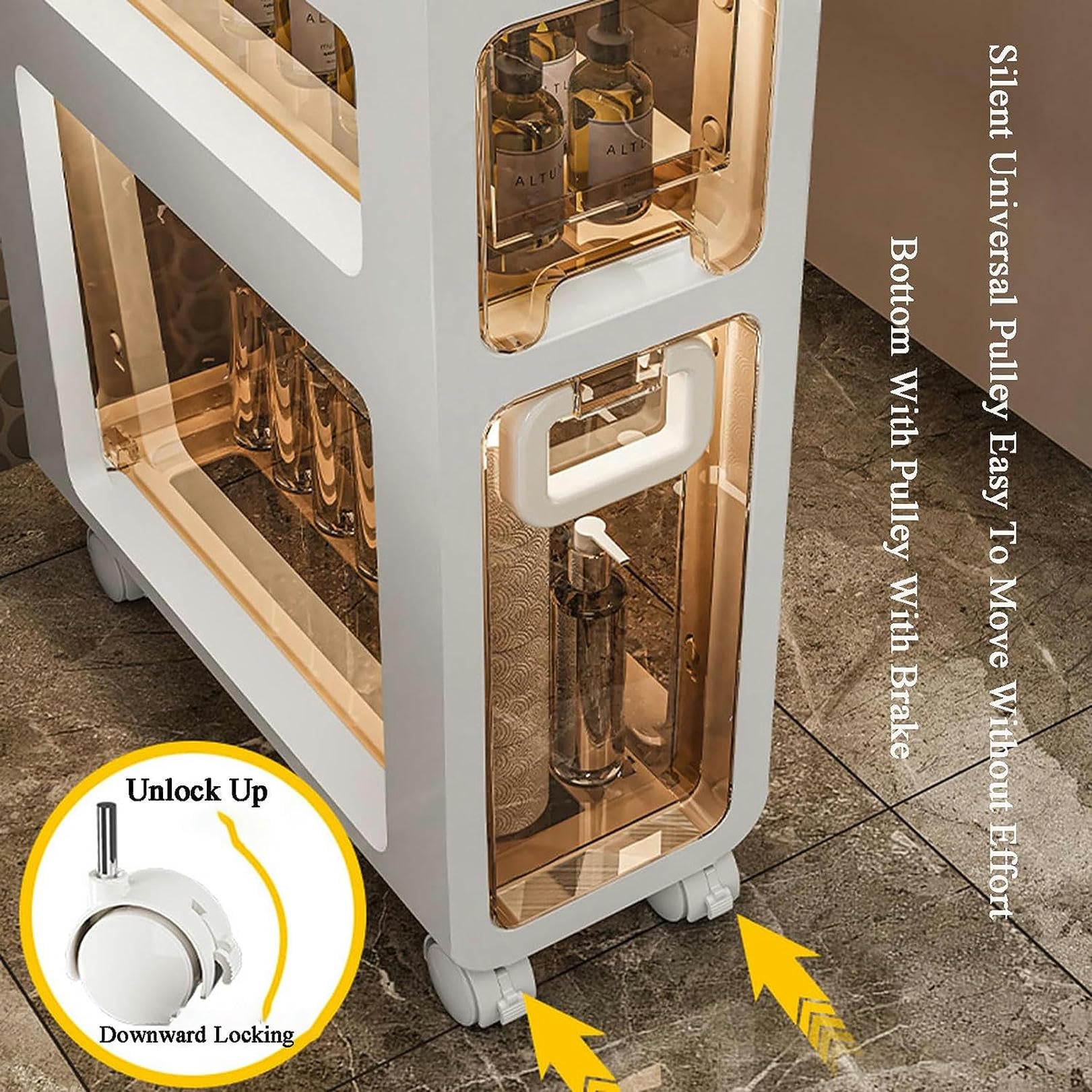 Gabinete de piso para baño, gabinete para grietas de cocina, estante de almacenamiento, acrílico, instalación Gratuita, inodoro, baño, inodoro, gabinete de almacenamiento