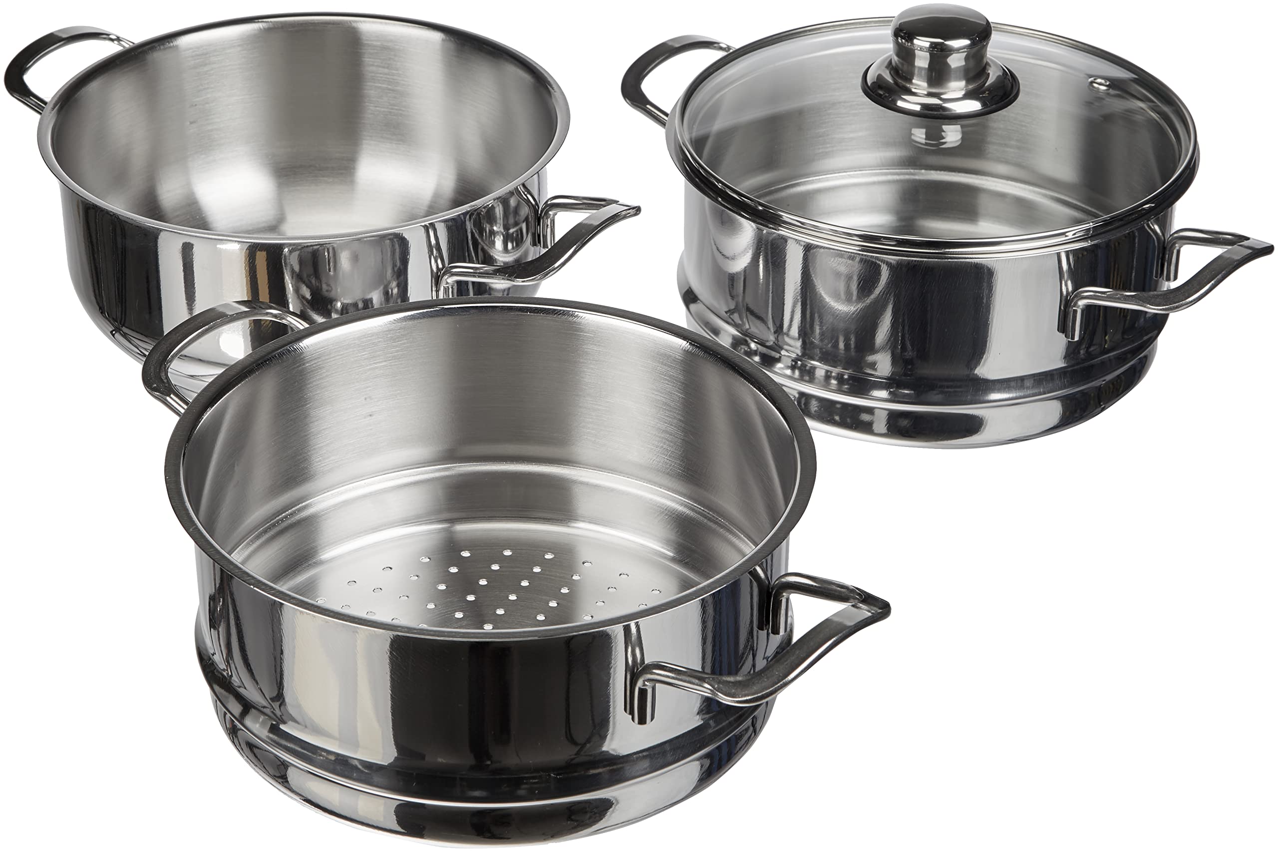 Excelsa 47121 Cooking Tower Vaporiera a 3 Ripiani, Acciaio Inossidabile
