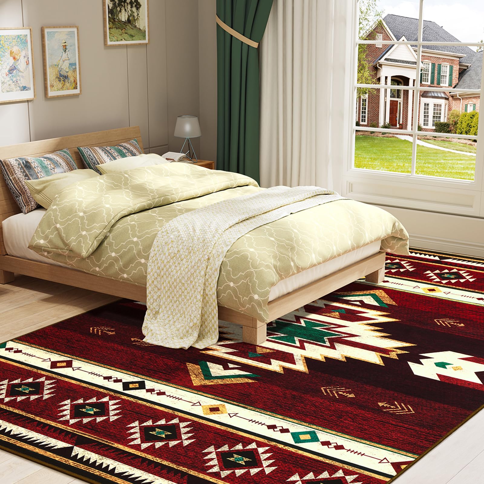 Amazon.com: B BENRON Western Rugs for Living Room, Non Slip Rustic