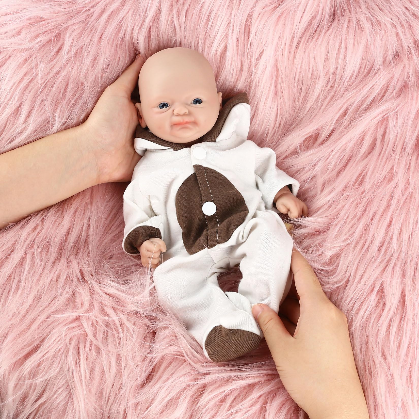 Vollence18 inch Reborn Silicone Baby Doll Girl Realistic Newborn Babies Stress Relief for Kids Birthday Toys Gifts