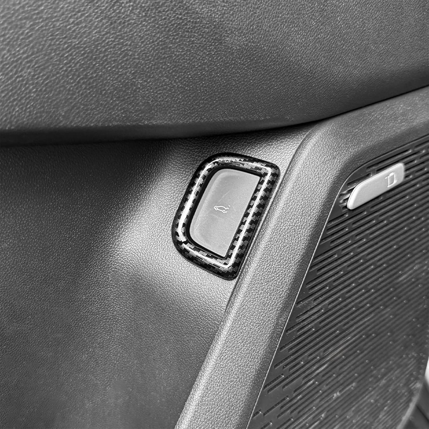Car Trunk Switch Button Frame Cover Trim, Door-Side Button, Compatible with Chevy Equinox 2025-2026 Accessories (Carbon Fiber Pattern)