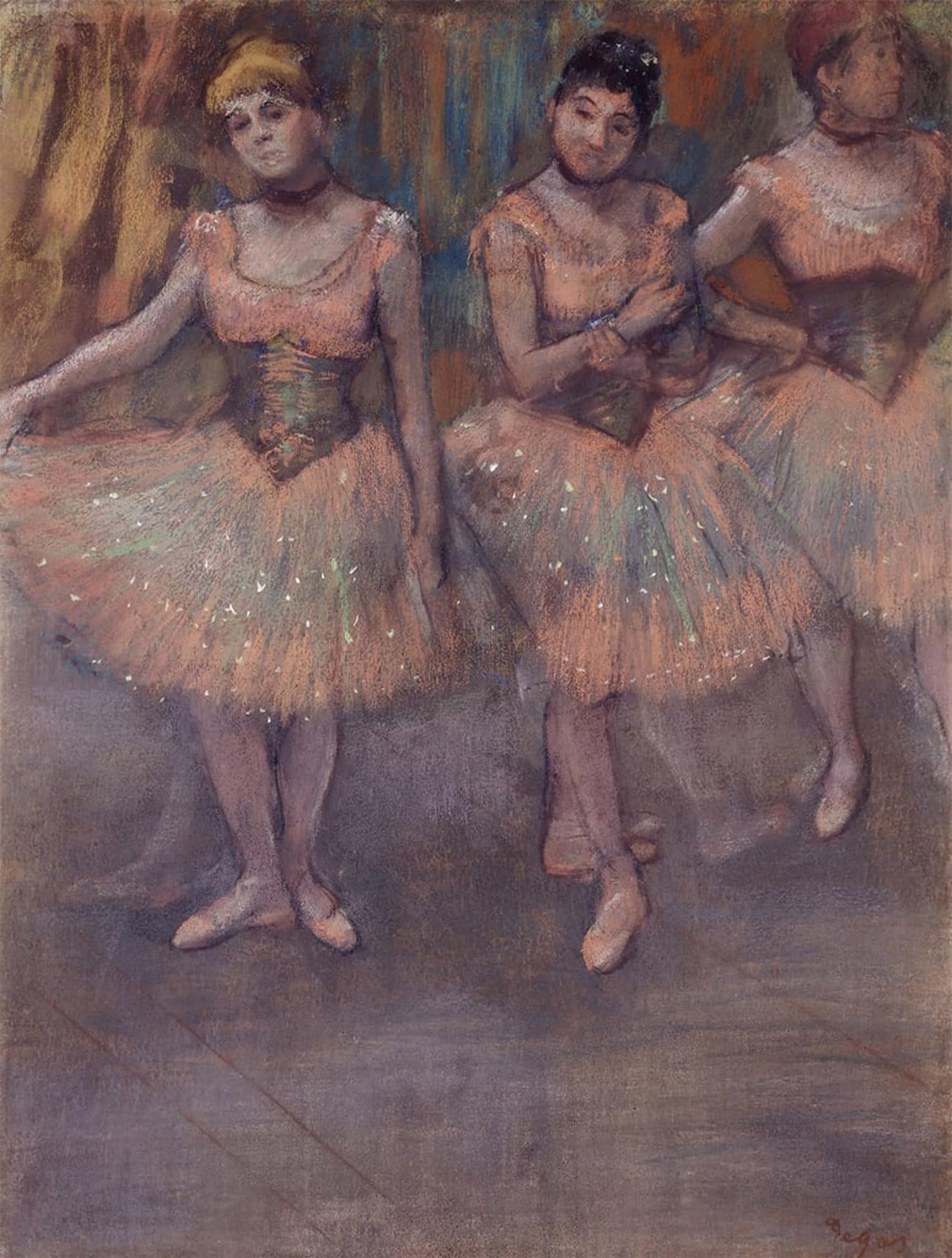 Serendipitp No Frame Aesthetic Poster Photo Wall Print Retro Picture Three Dancers Before Practice By Edgar Degas Modern Wall Artwork For Home Decor 60X90cm
