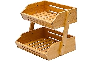 Two-Tier Bamboo Fruit Basket: Elevate Your Kitchen with Style
