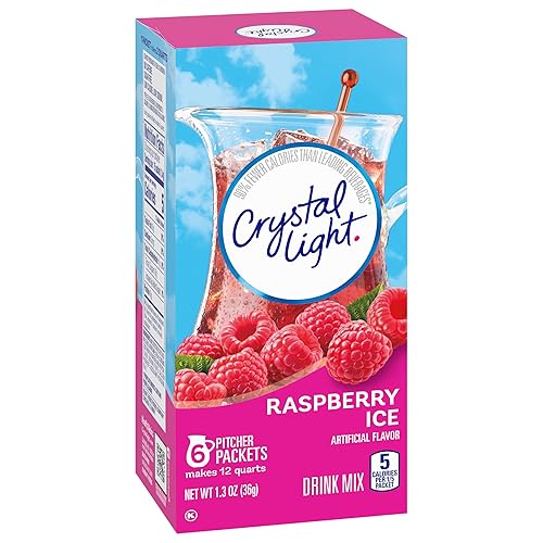 Miniatura 9 de Crystal Light - Mezcla de bebida en polvo sabor a frambuesa fría en sobres, baja en calorías y sin azúcar, 72 sobres para jarras
