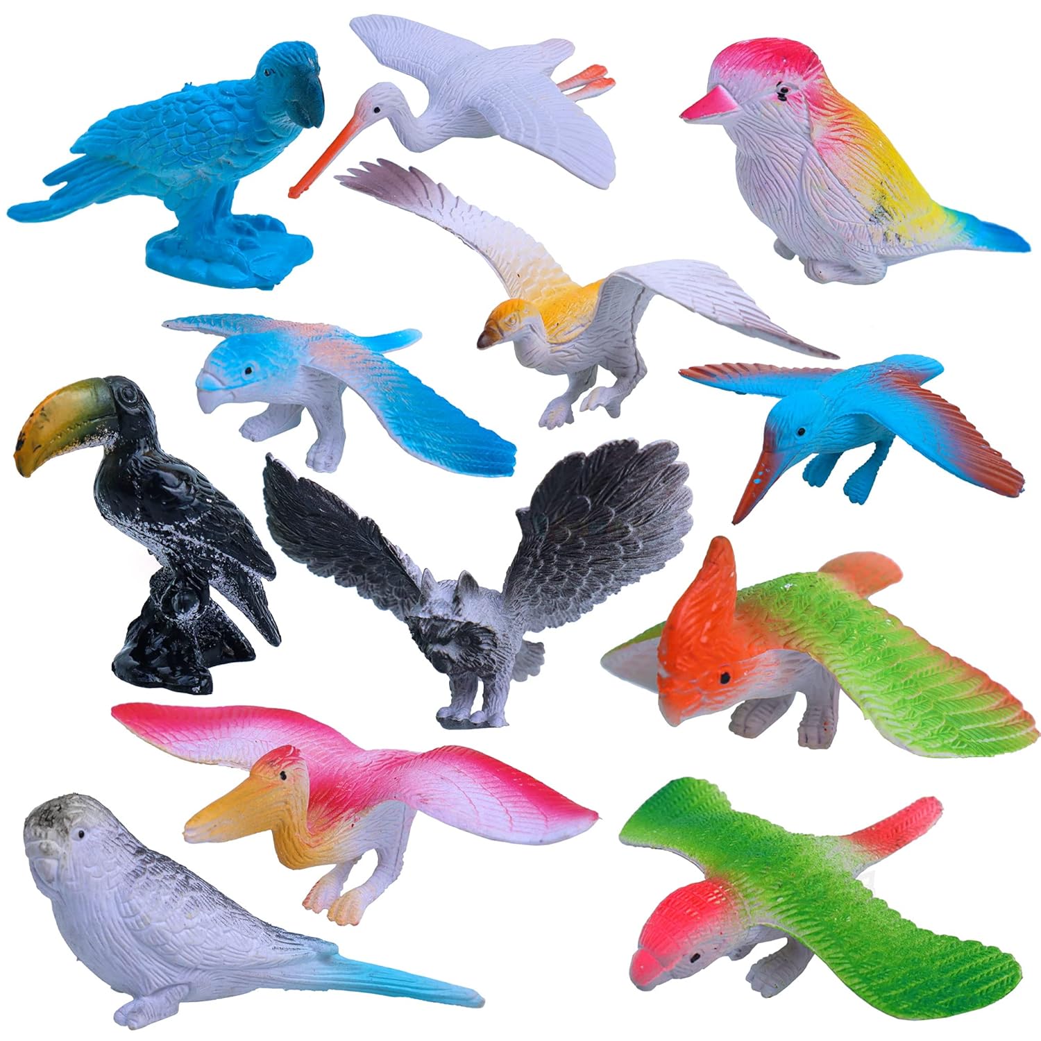 Buy Toyshine Pack of 12 Birds Rubber Play Toy for Kids Baby 3 4 5 Year