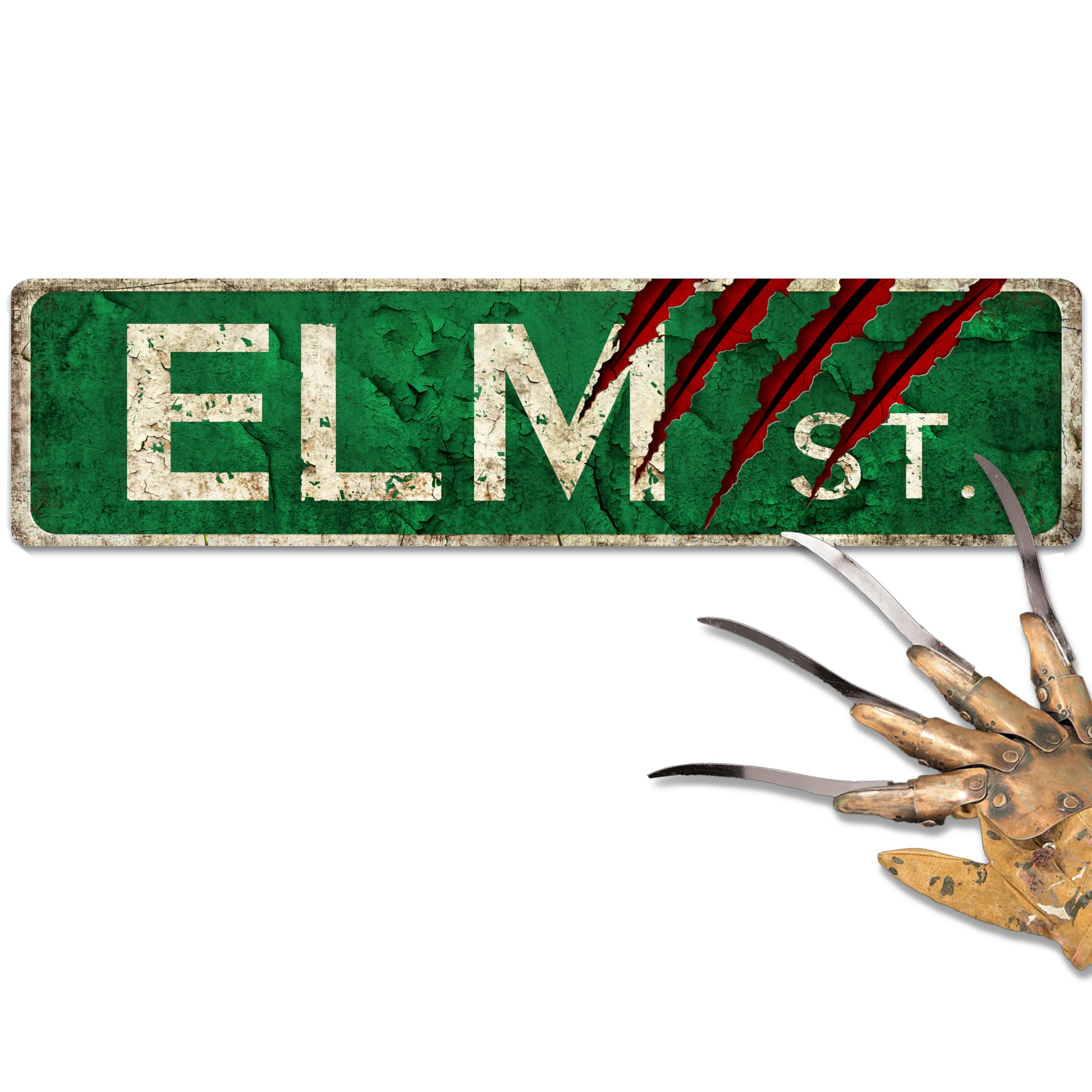 flinelife Elm Street Sign,16X4, Horror Movie Metal Sign - Perfect For Horror Movie Lovers Sign Gift