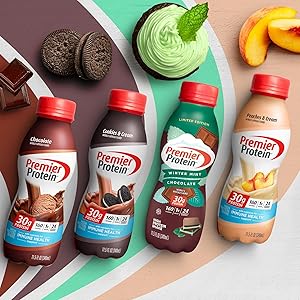 Premier Protein Shake, Limited Edition Winter Mint Chocolate, 30g Protein, 1g Sugar, 24 Vitamins & Minerals, Nutrients to Support Immune Health, 11.5 oz, 12 Pack