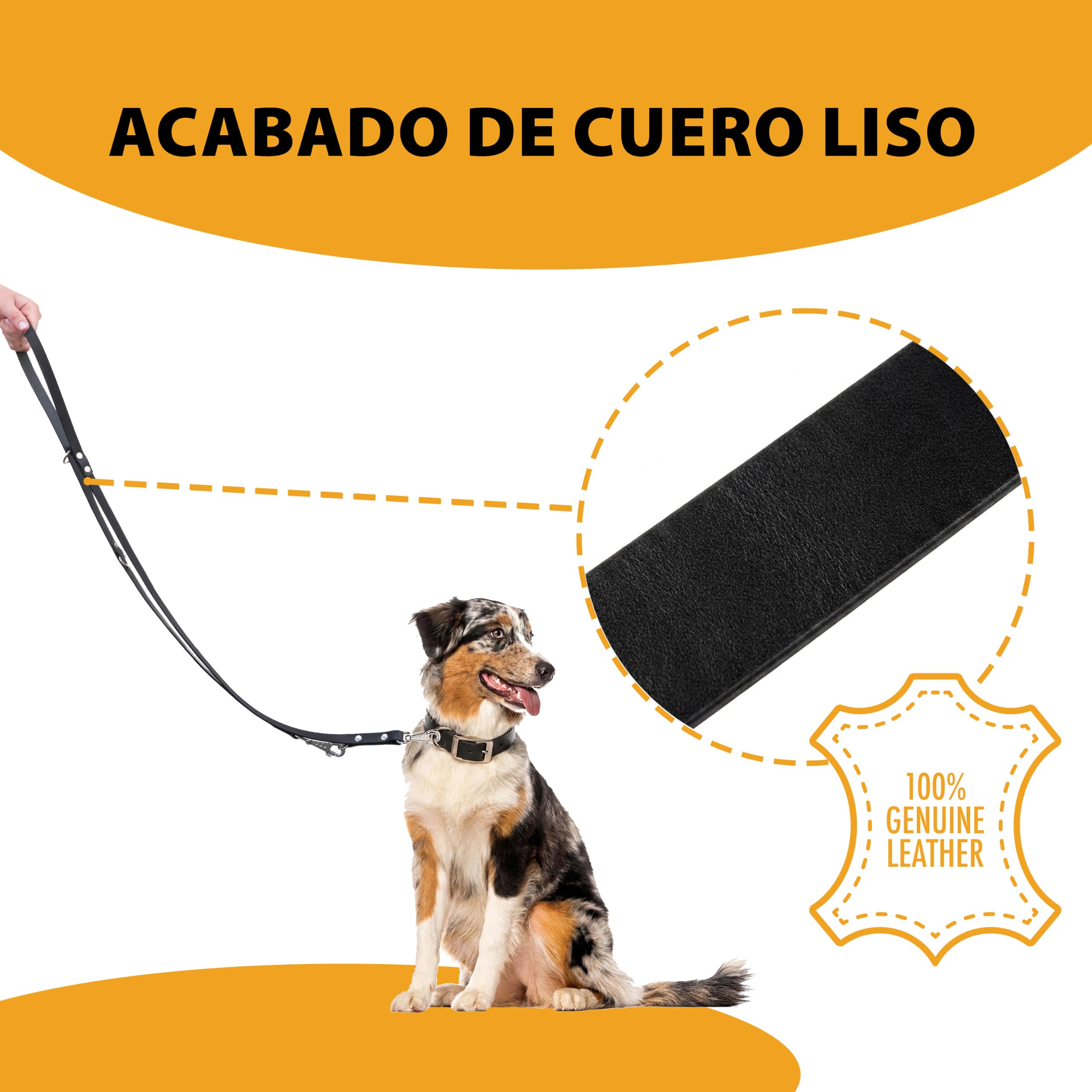 FERPLAST Correa Cuero Natural G 22 200 Negro