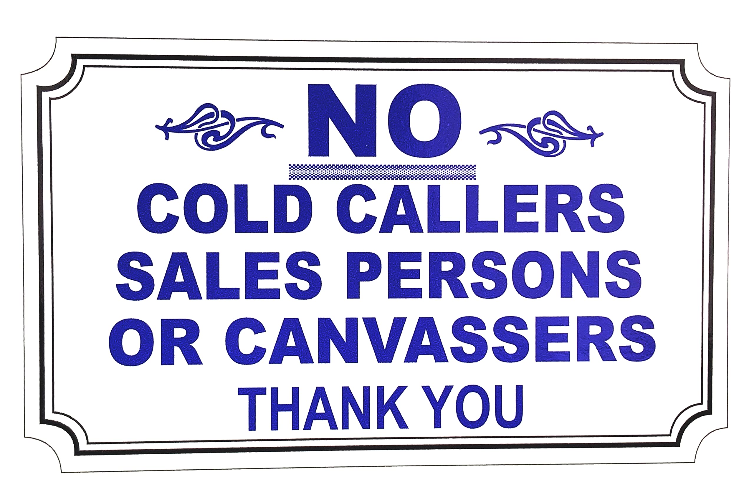 Budget Signs Ltd All Kinds Of Signs, Stickers & Printwork Blue & White No Cold Callers Front Door Stickers Blue