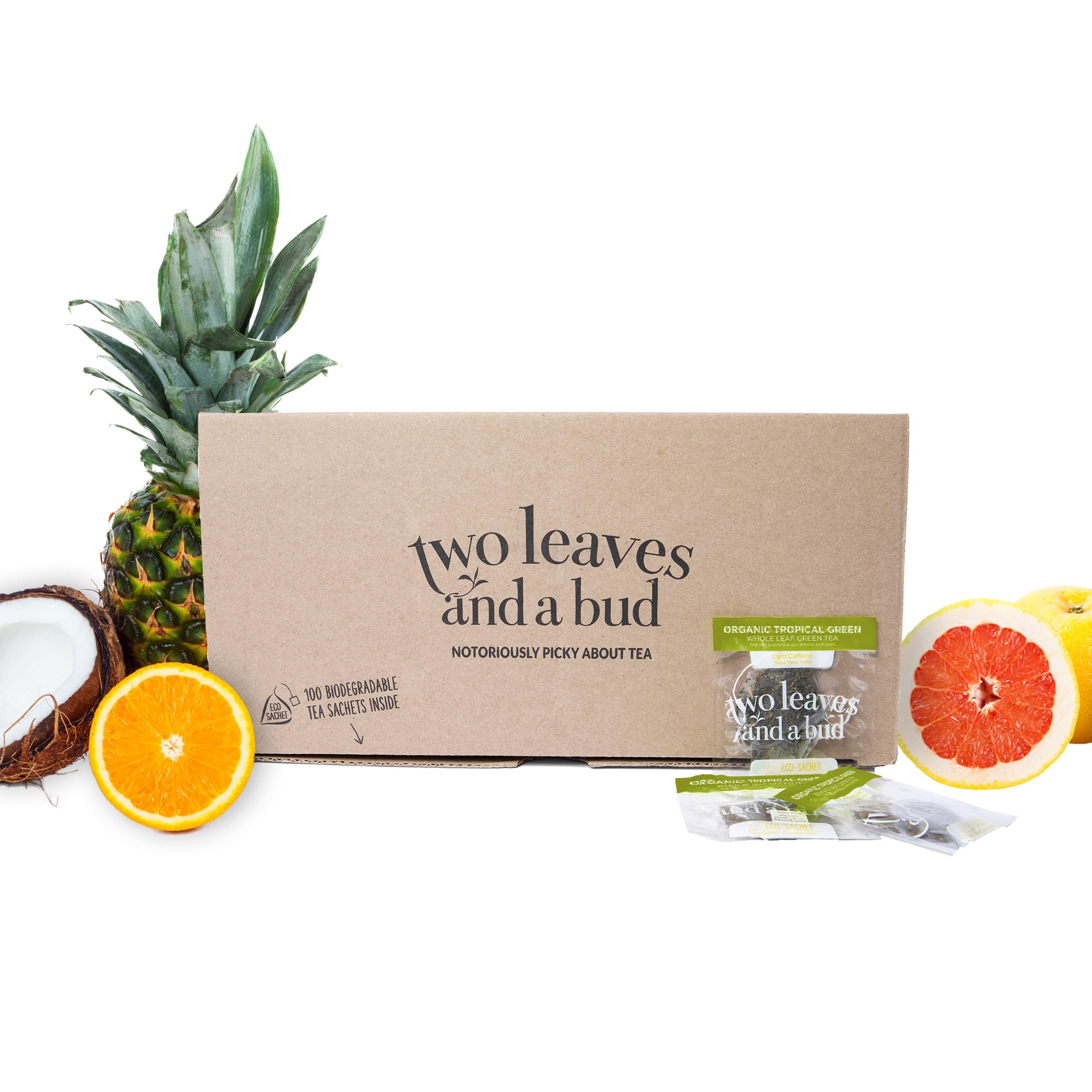 Sponsored Ad - Organic Tropical Green Tea, Whole Leaf Green Tea in Compostable Sachets, Sencha Green Tea for Hot or Iced Tea, 100 Count (Pack of 1)