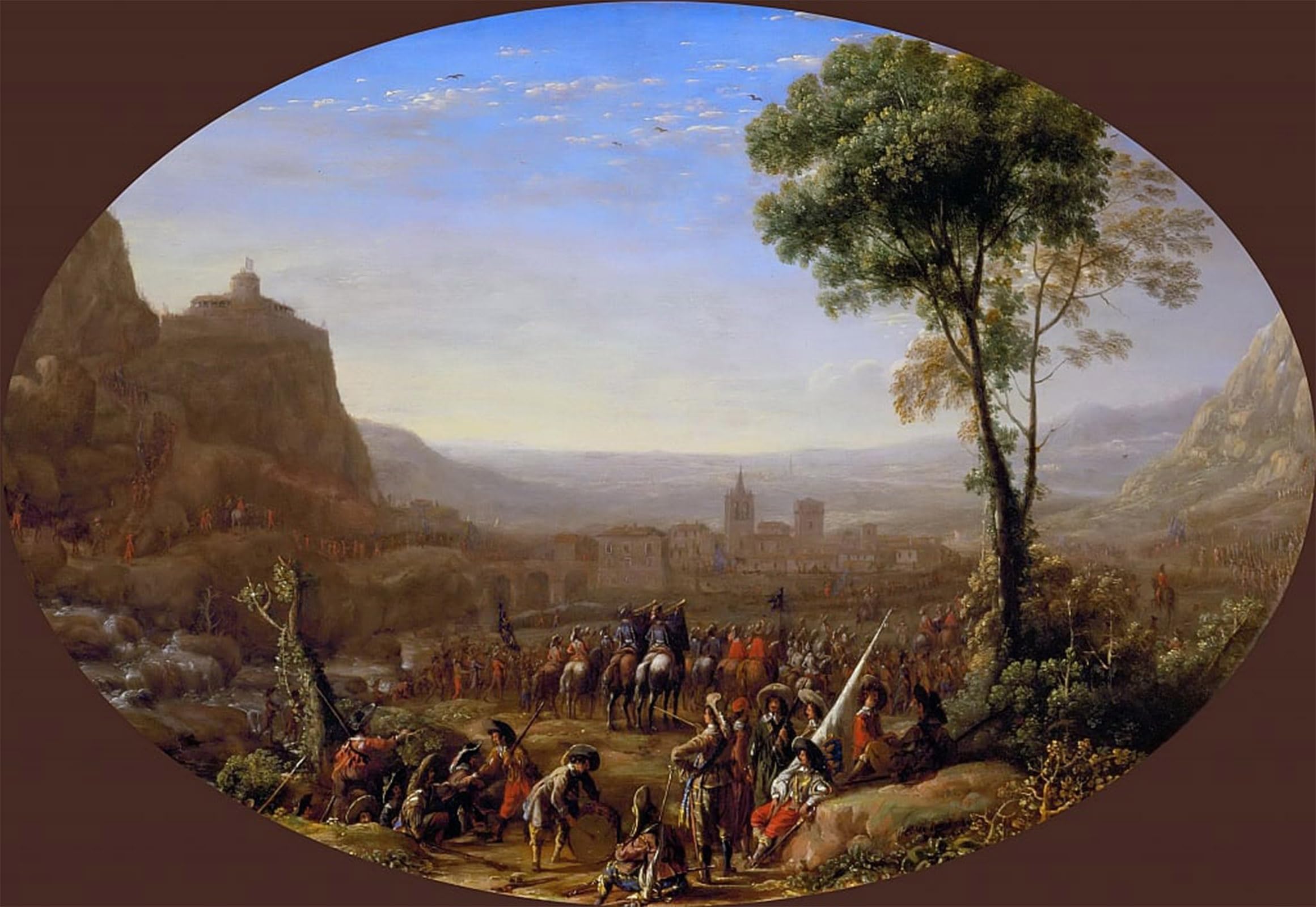 Serendipitp No Frame Abstract Painting Mural Print Picture Wall Decor Painting The Pass Of Susa Taken By Claude Lorrain Vintage Wall Artwork For Home Decor 60X90cm