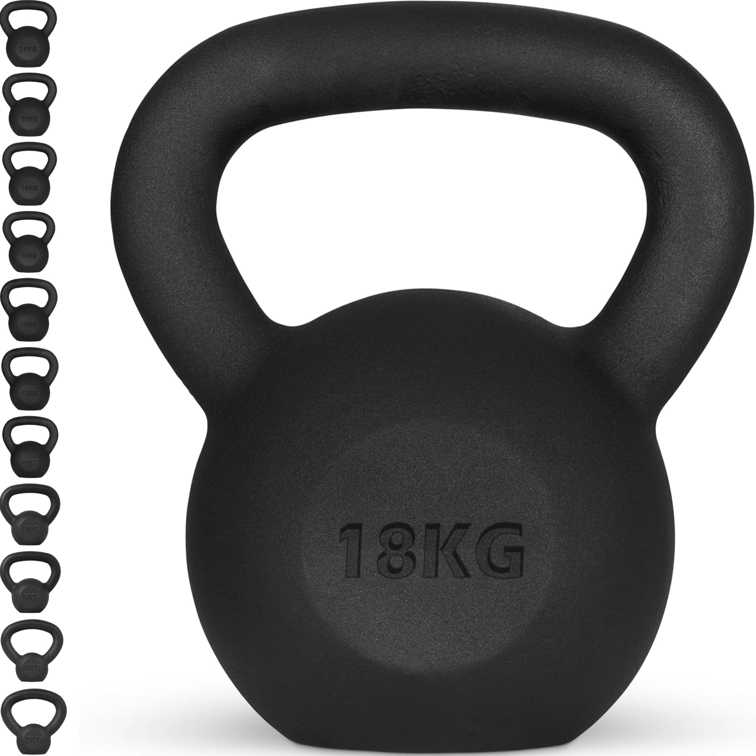 Senshi Japan Cast Iron Kettlebell, Cardio, Home & Functional Training, Muscle Building (18KG)