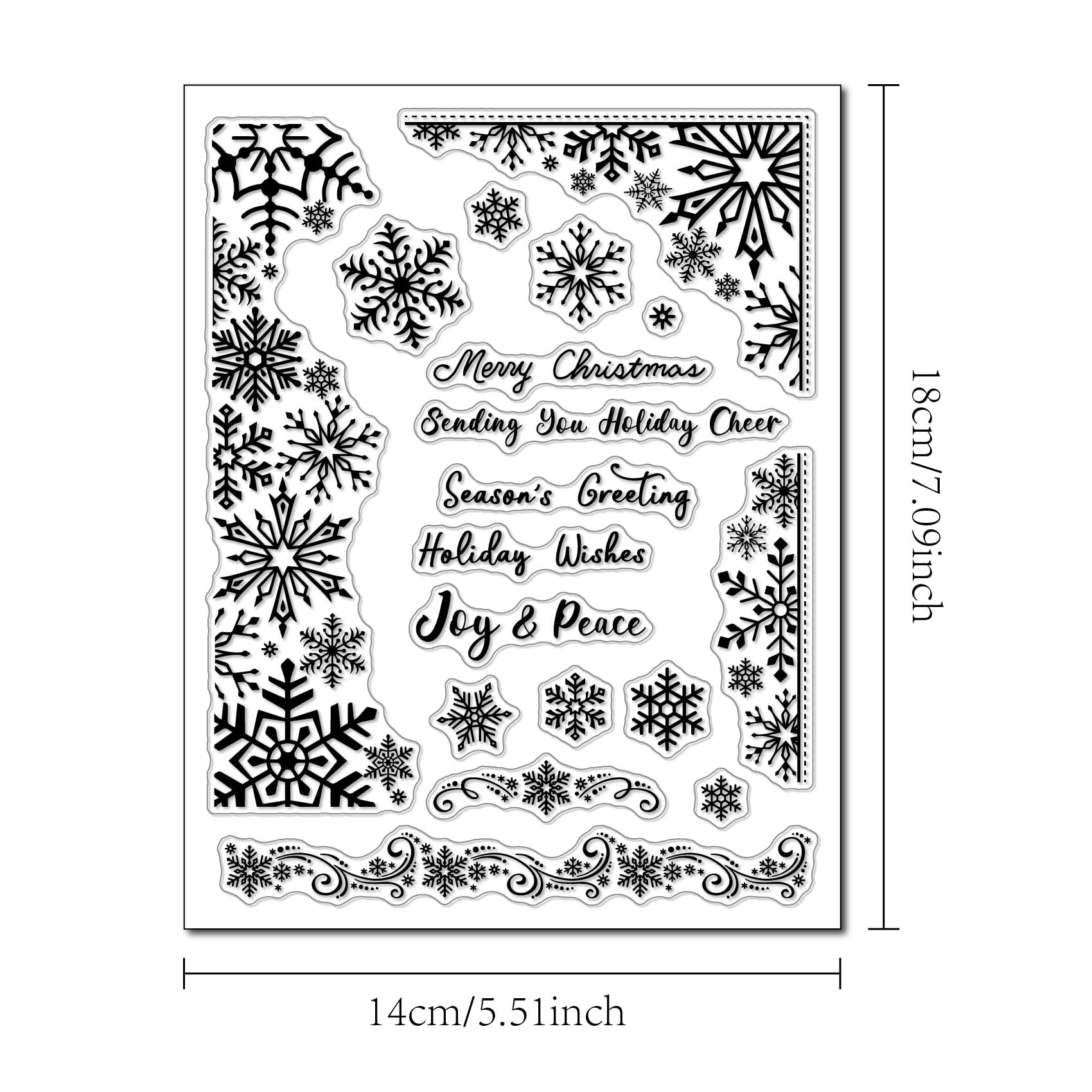 arriettycraft Christmas Snowflakes Clear Stamps for Christmas Cards Making or Journaling Snowflake Border Corner Silicone Stamps for Journals Albums Scrapbooking Paper Crafts Decoration - Image 2