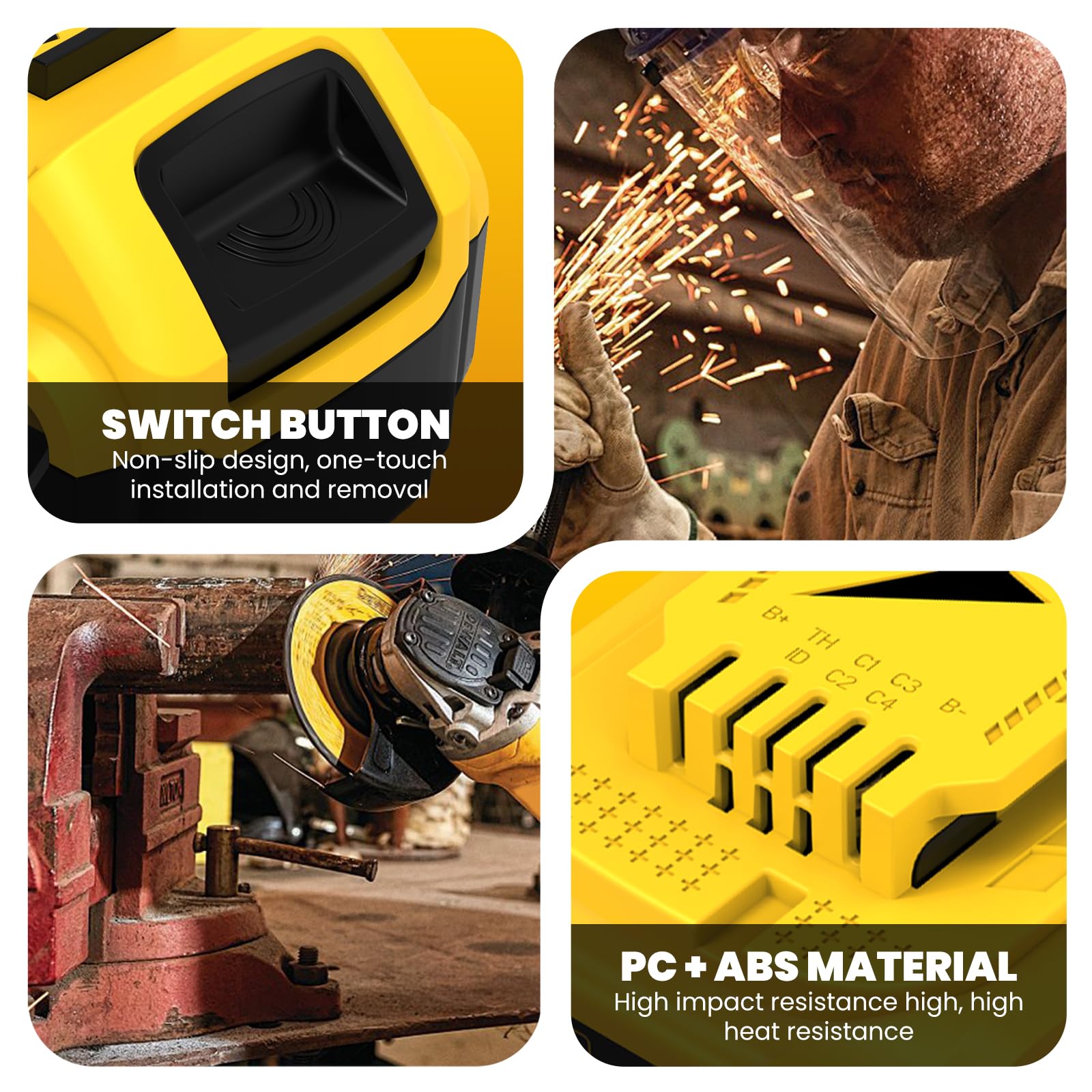 Batería de 4 x 18 V y 5,0 Ah (DCB184) para Dewalt herramientas eléctricas compatibles con baterías de 18 V y 5,0 Ah (DCB184, DCB180, DCB181, DCB182, DCB200, DCB201, DCB201-2, DCB200-2, DCB204-2)
