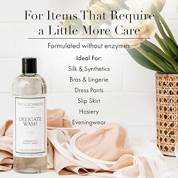 The Laundress Delicate Wash Luxury Liquid Laundry Detergent, 31 Loads, Concentrated Washing Detergent, Lady Scent, Enzyme-Free Hand or Machine Wash Laundry Soap for Silk, Linen, Lingerie & More