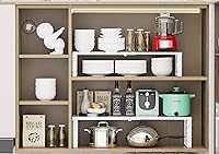 Vista 4 de Expandable Stackable Spice Rack Organizer for Kitchen Cabinet,Adjustable Counter Shelf, countertop, 1 paquete/blanco