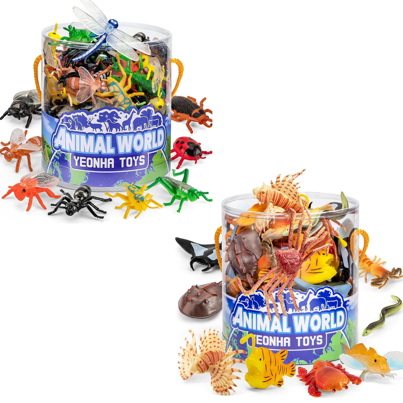 Amazon.com: 60 Pcs Insect and 48 Pcs Sea Animals Toys with Gift