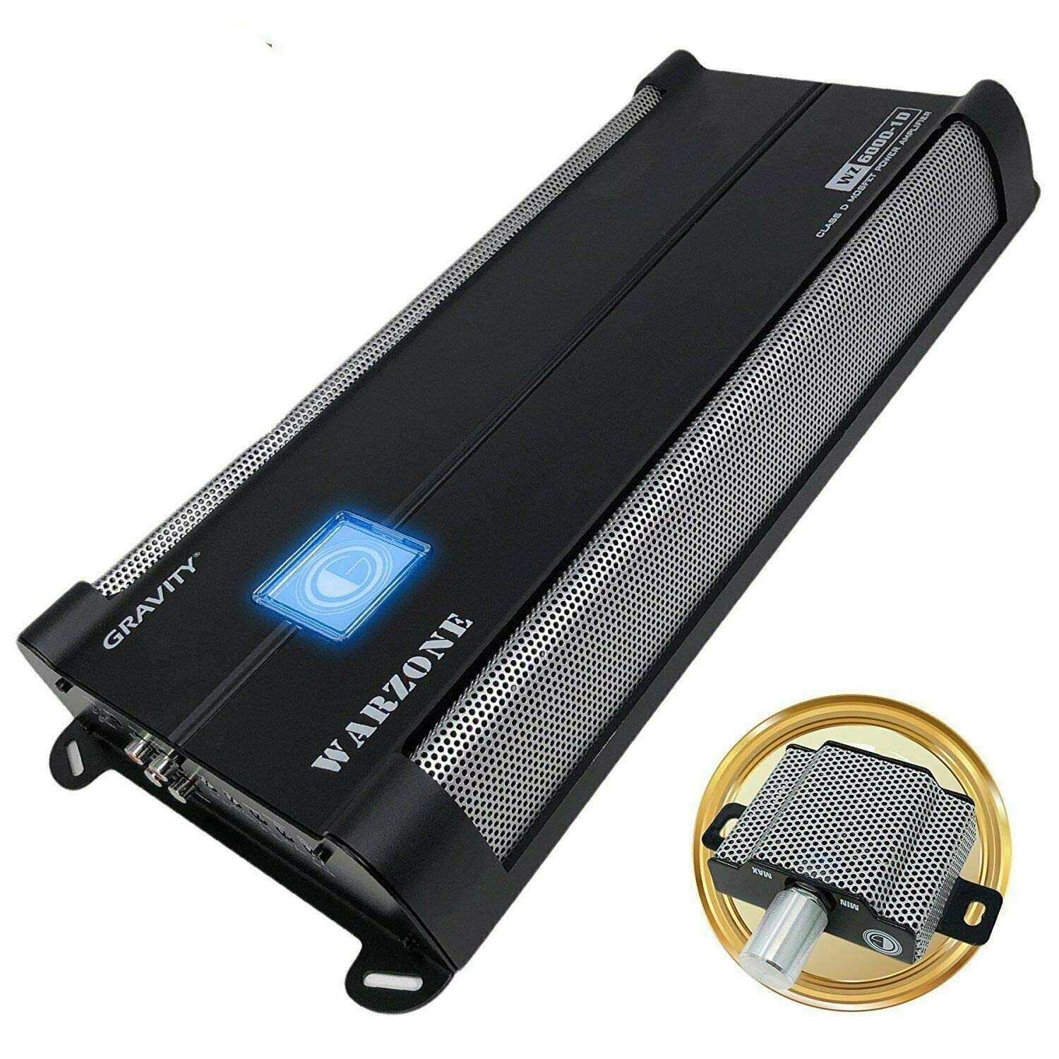 Gravity 6000.1D Class D Car Amplifier - 6000 Watts, 1 Ohm Stable, Digital, Monoblock, Mosfet Power Supply, Great for Subwoofers (2nd Generation) with Gravity Phone Holder Bundle