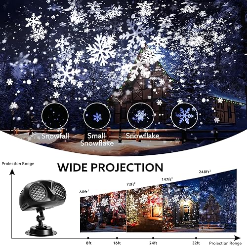Miniatura 2 de Proyector de luces de copo de nieve, proyector de luz de nieve con forma de búho de Navidad para exteriores, proyección dinámica de lámpara de