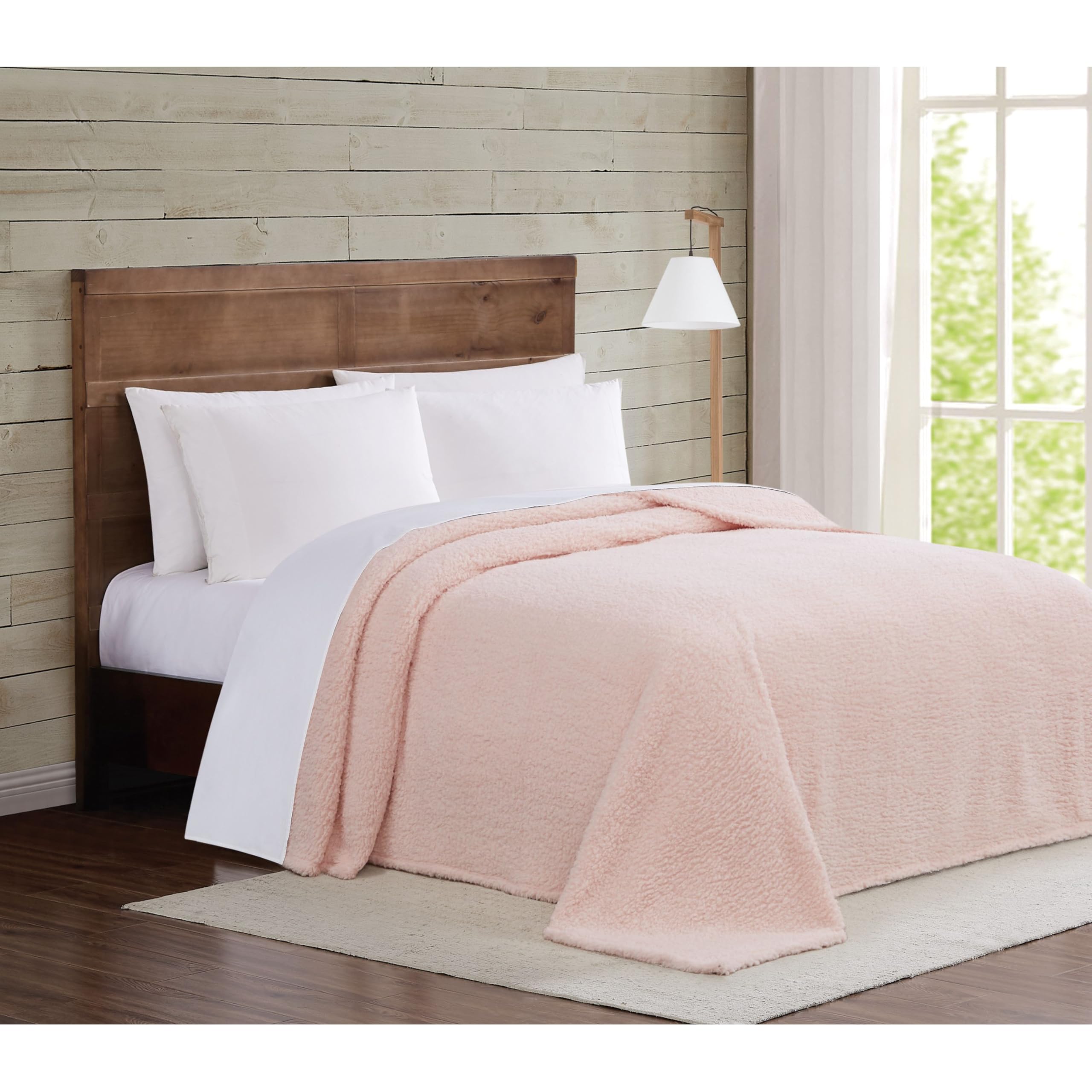 Brooklyn Loom Marshmallow Sherpa Blanket, King, Blush, 1-Piece