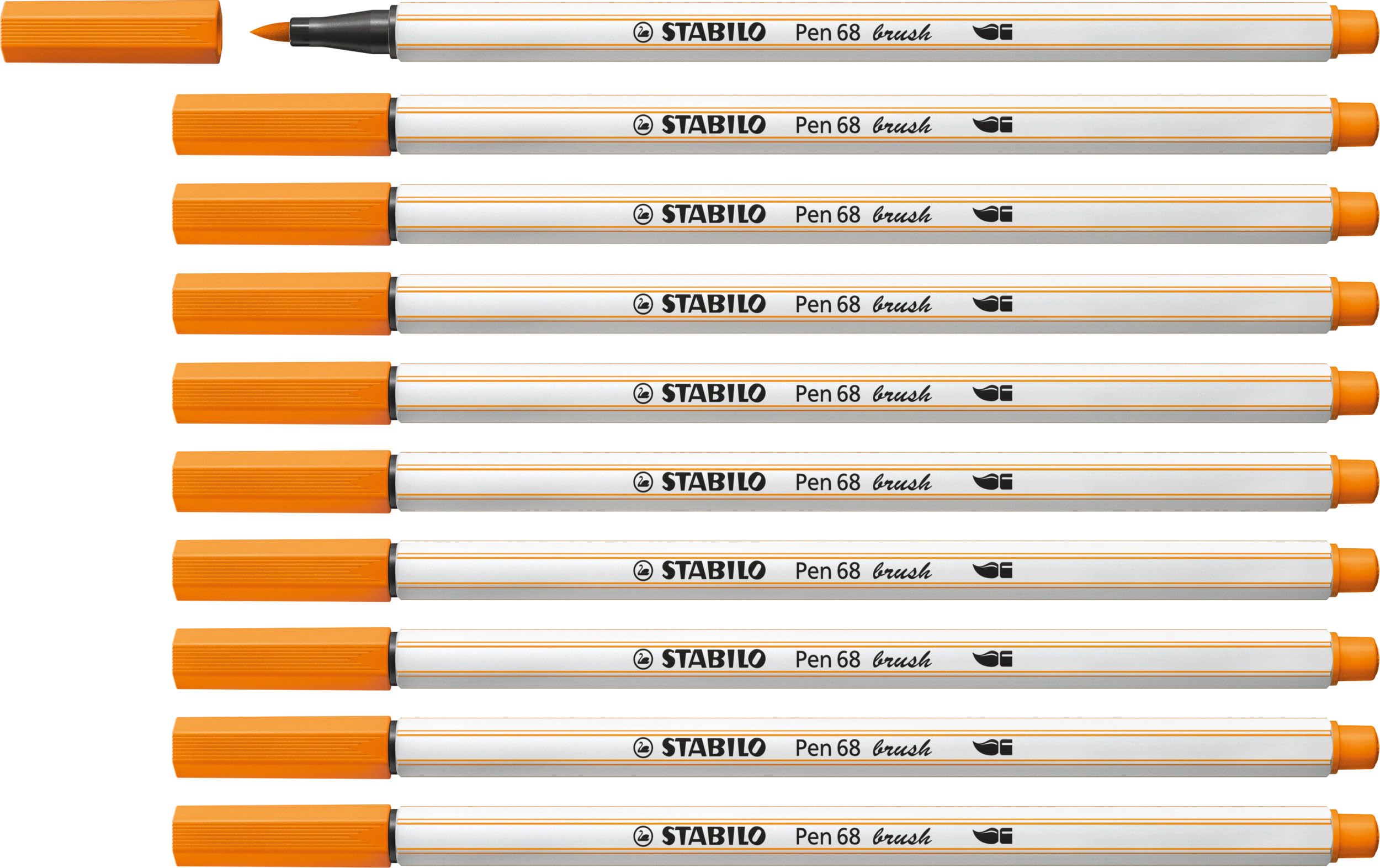 Stabilo Pen 68 Brush - 568/54 Orange / Pack of 10