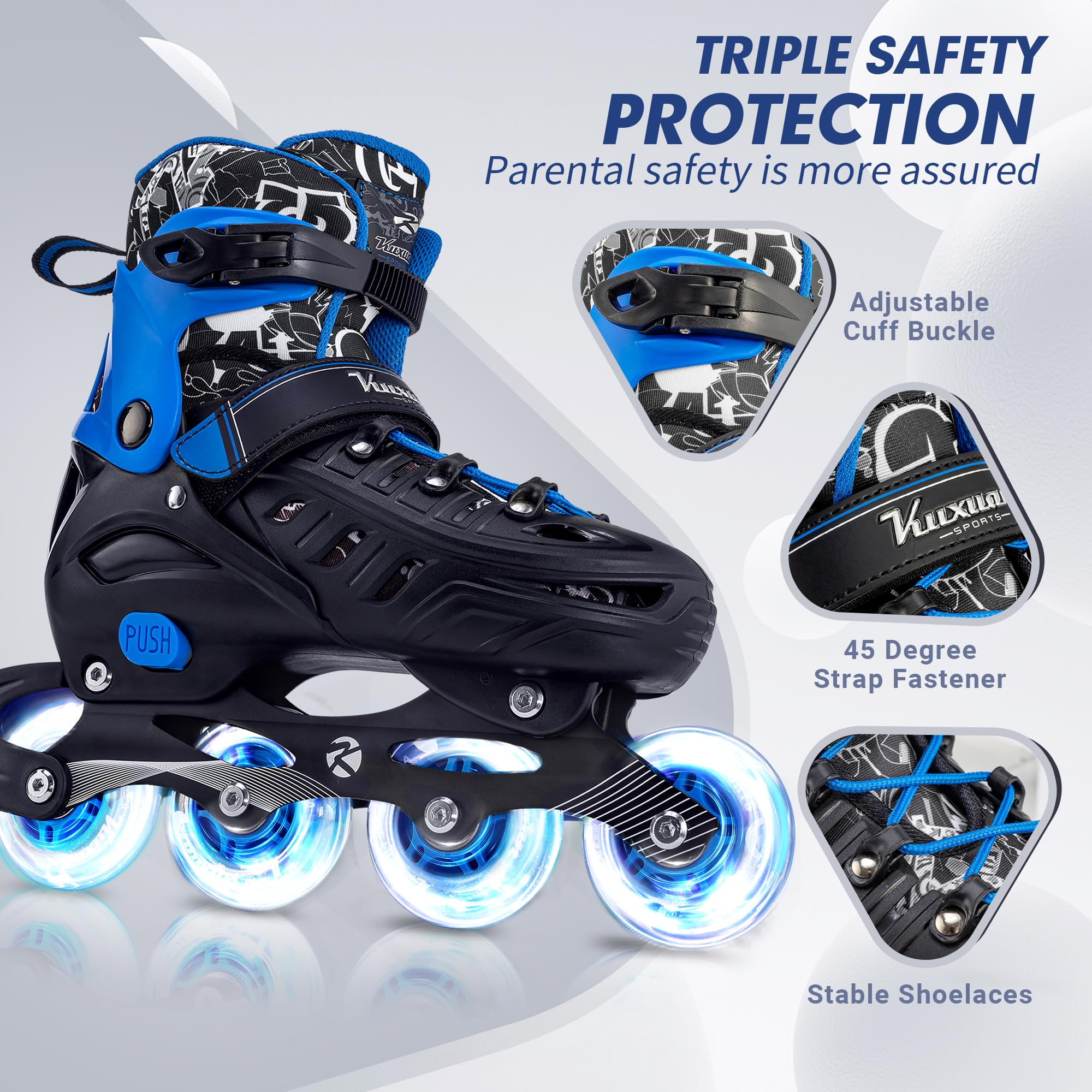 Amazon.com: Adjustable Inline Skates for Kids Girls Boys Ages 5-12