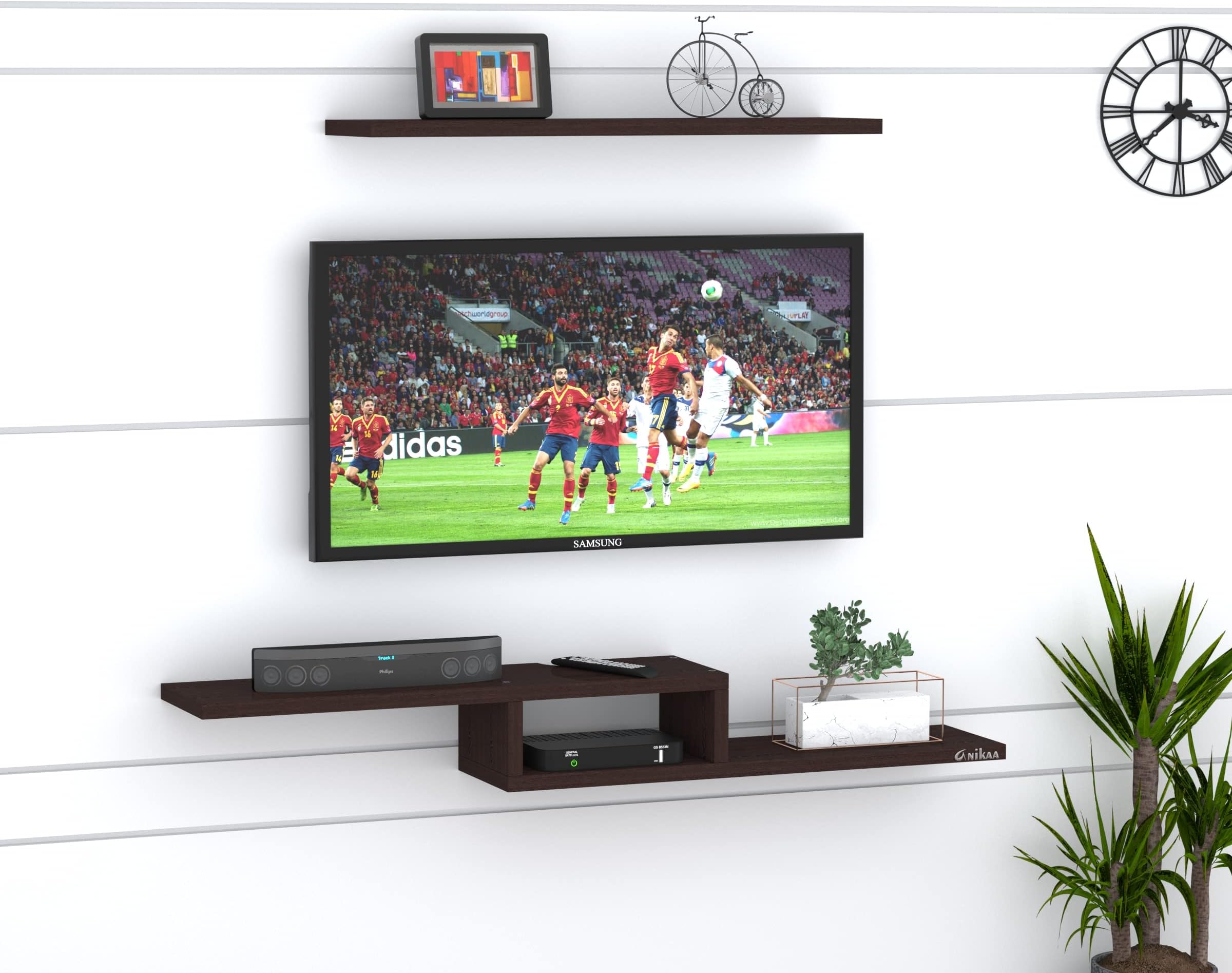 Anikaa Archie Engineered Wood Wall Mount TV Unit/TV Stand/Wall Set Top Box Stand/TV Cabinet/TV Entertainment Unit (Wenge)(Ideal for 43 Inch)(D.I.Y)