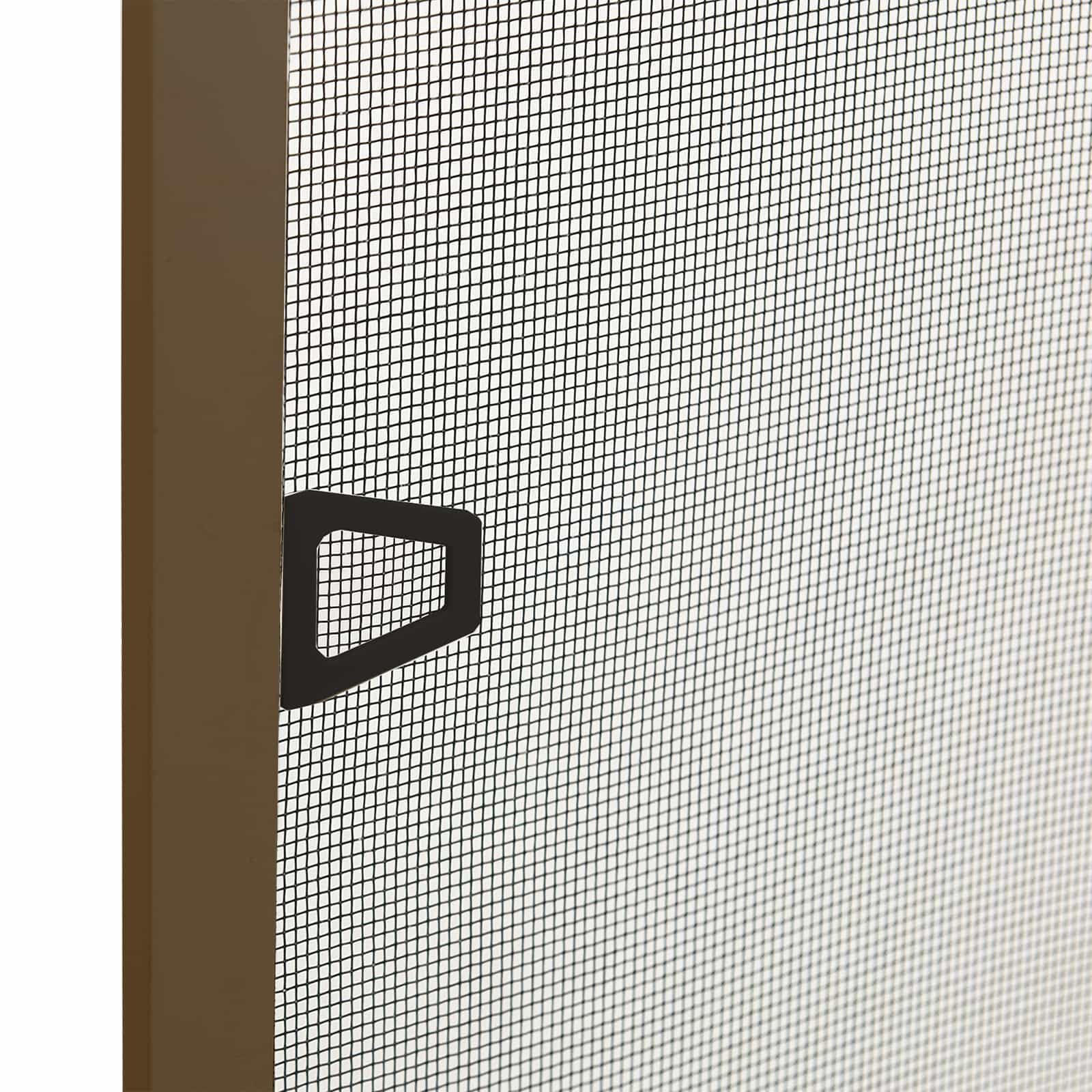 Fliegengitter für Fenster mit Alurahmen, 110 x 130 cm in Braun, zuschneidbares Fenstergitter mit Glasfasergewebe, bohrfreie Montage für Wohnbereich und Küche