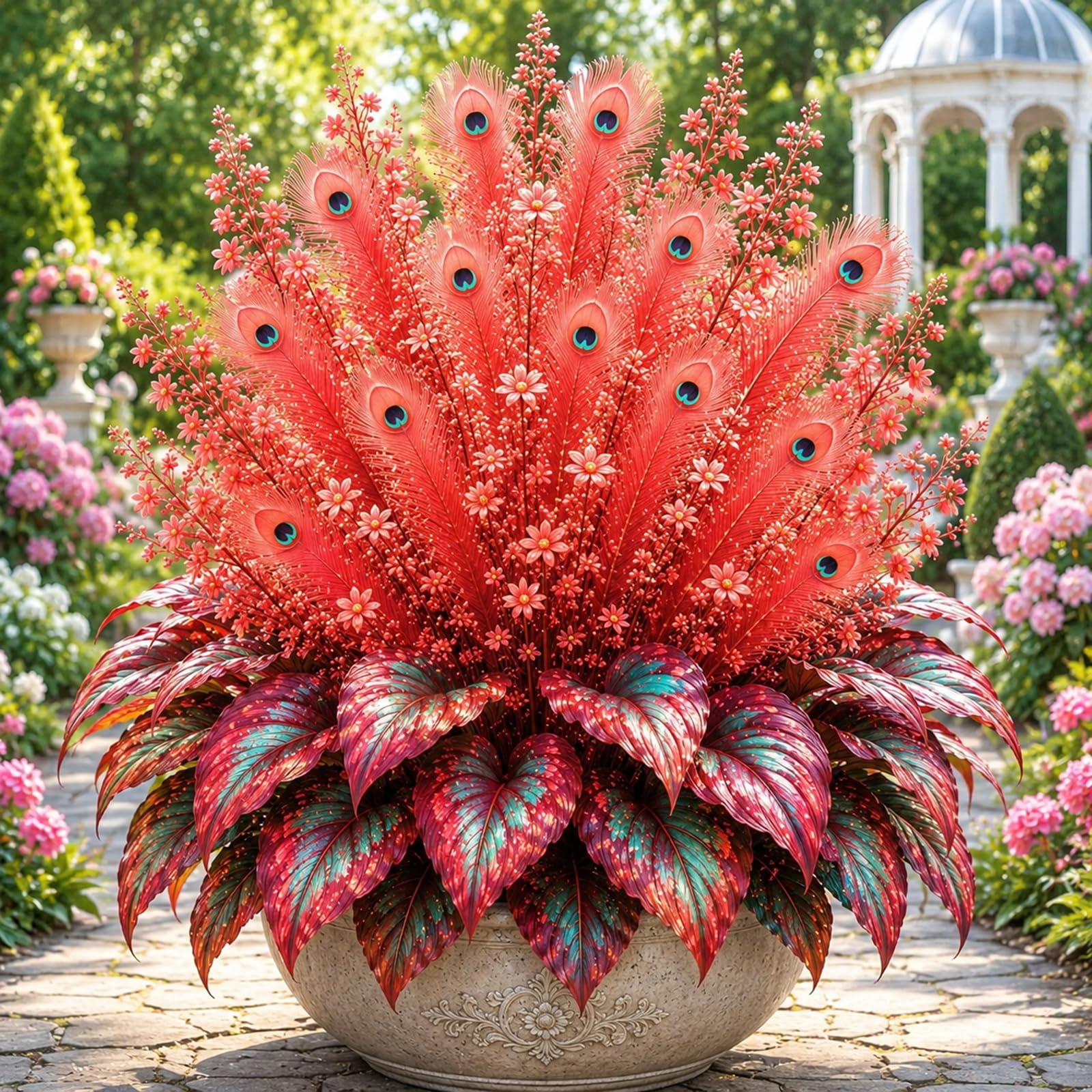 Peacock Flame Perennial-Hosta Bulbs for Planting Now, Excellent Display Ready to Plant -Blooms Year After year-10 Bulbs-C