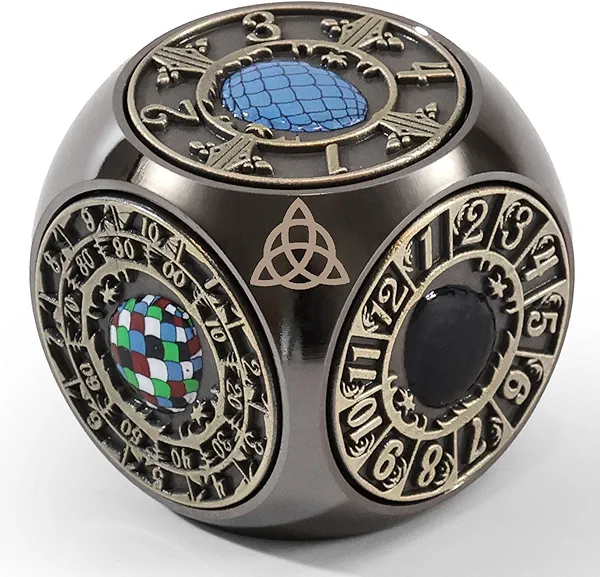 Metal DND Spinner Dice, 7 in 1 D&D Dice Spinner with Unique Dragons Egg Relief for Dungeons and Dragons Gifts, Fantasy D&D Tabletop RPG Accessories for DM & Player (Black Copper)